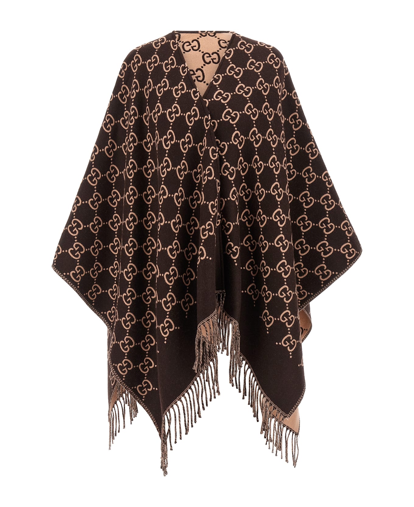 Gucci Gg Wool Cape - Multicolor