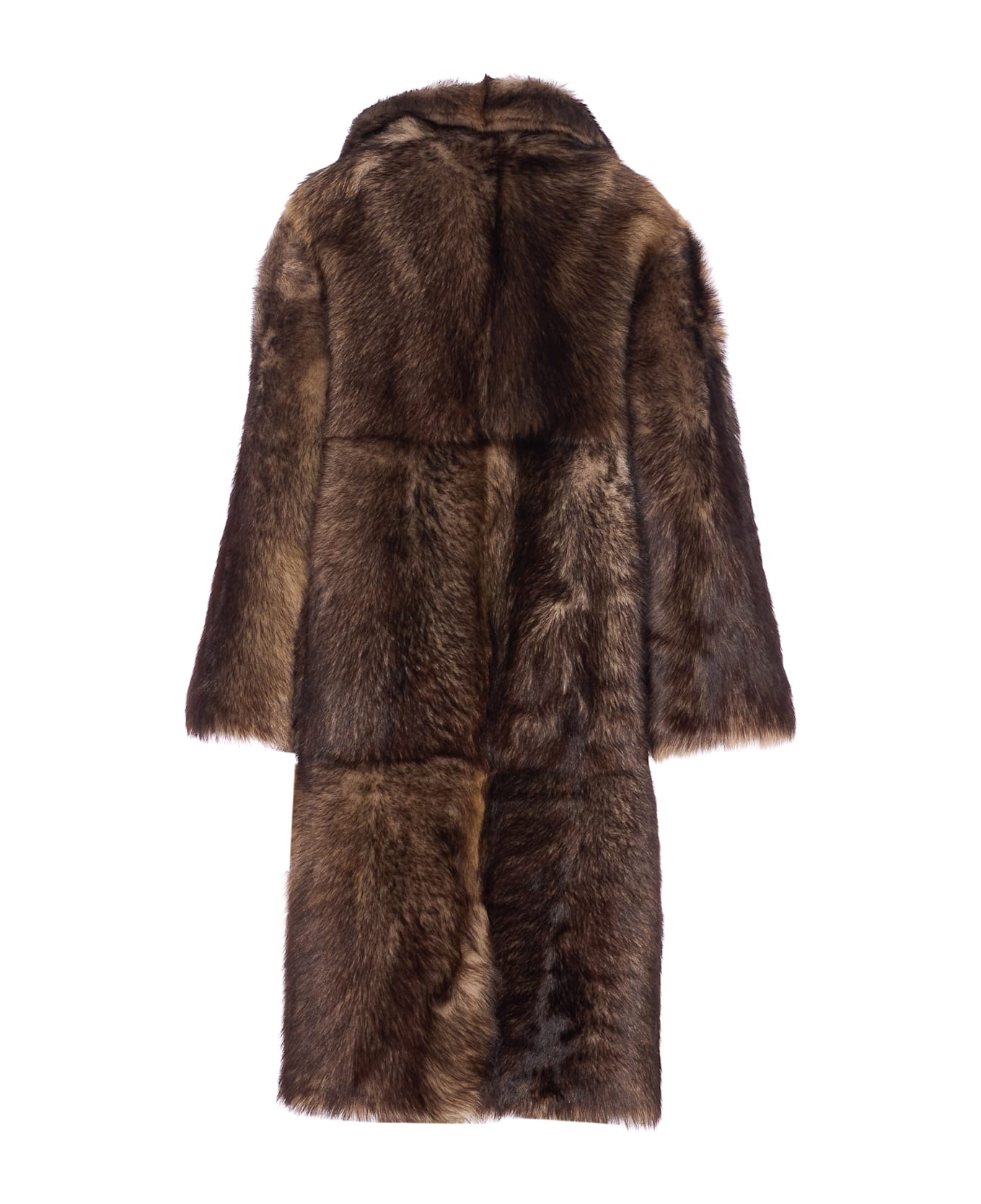 Yves Salomon Lamb Leather Coat - Brown
