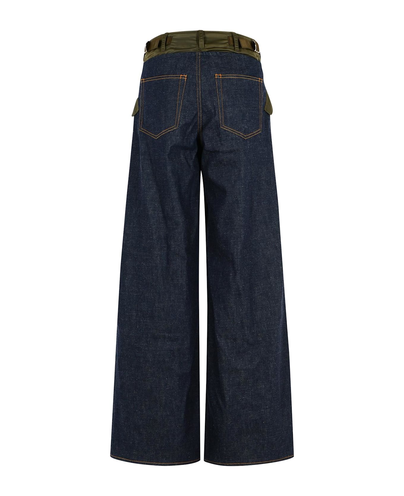 Sacai Blue Cotton Jeans - INDIGODKHAKI