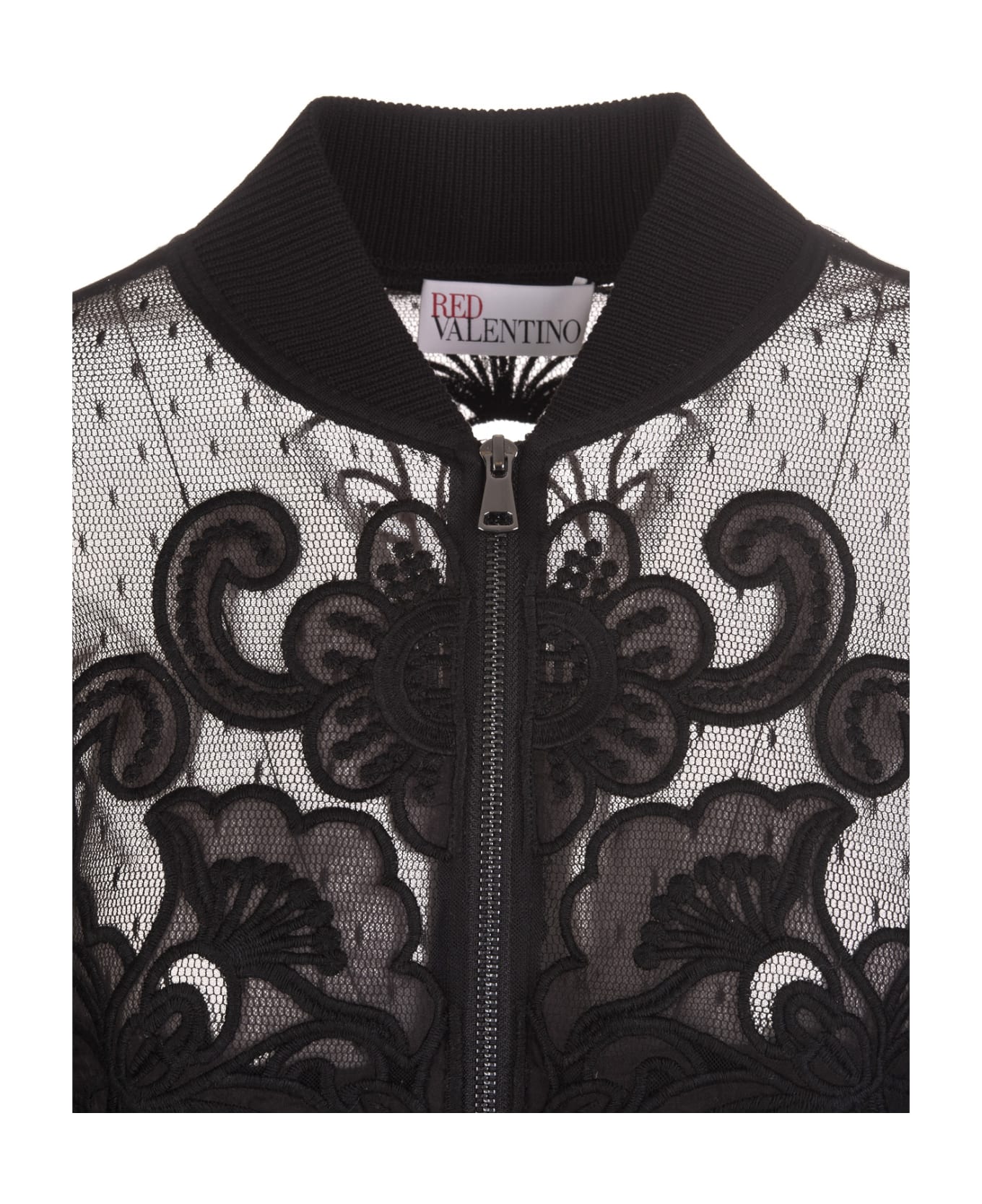 RED Valentino Bomber In Point D
esprit Tulle - Nero