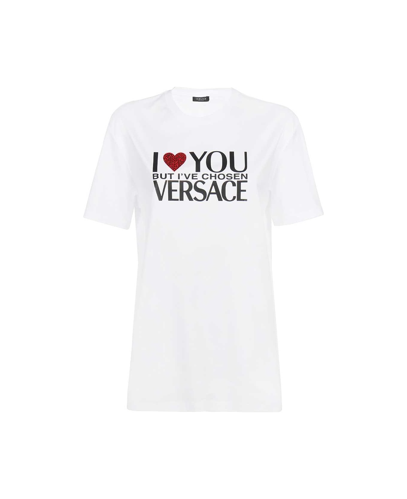 Versace Logo Crew-neck T-shirt - White