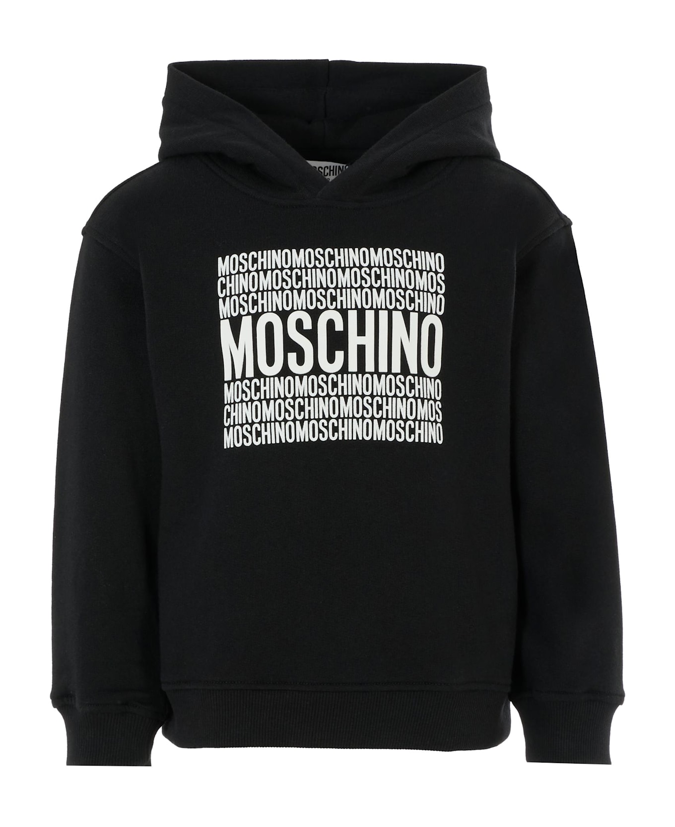 Moschino Black Sweatshirt For Kids With Logo - Black