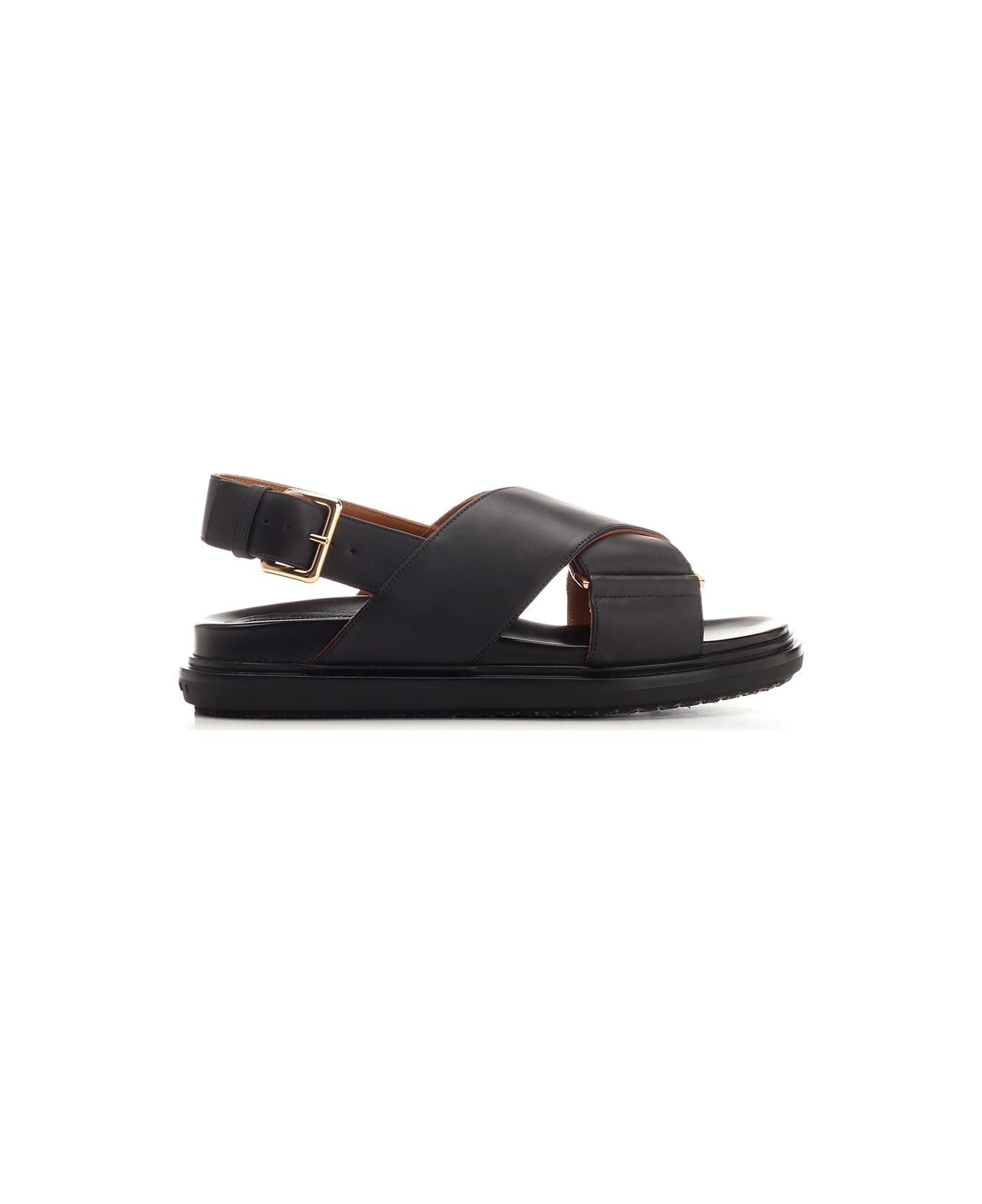 Marni 'fussbett' Crossed Sandals - Black サンダル