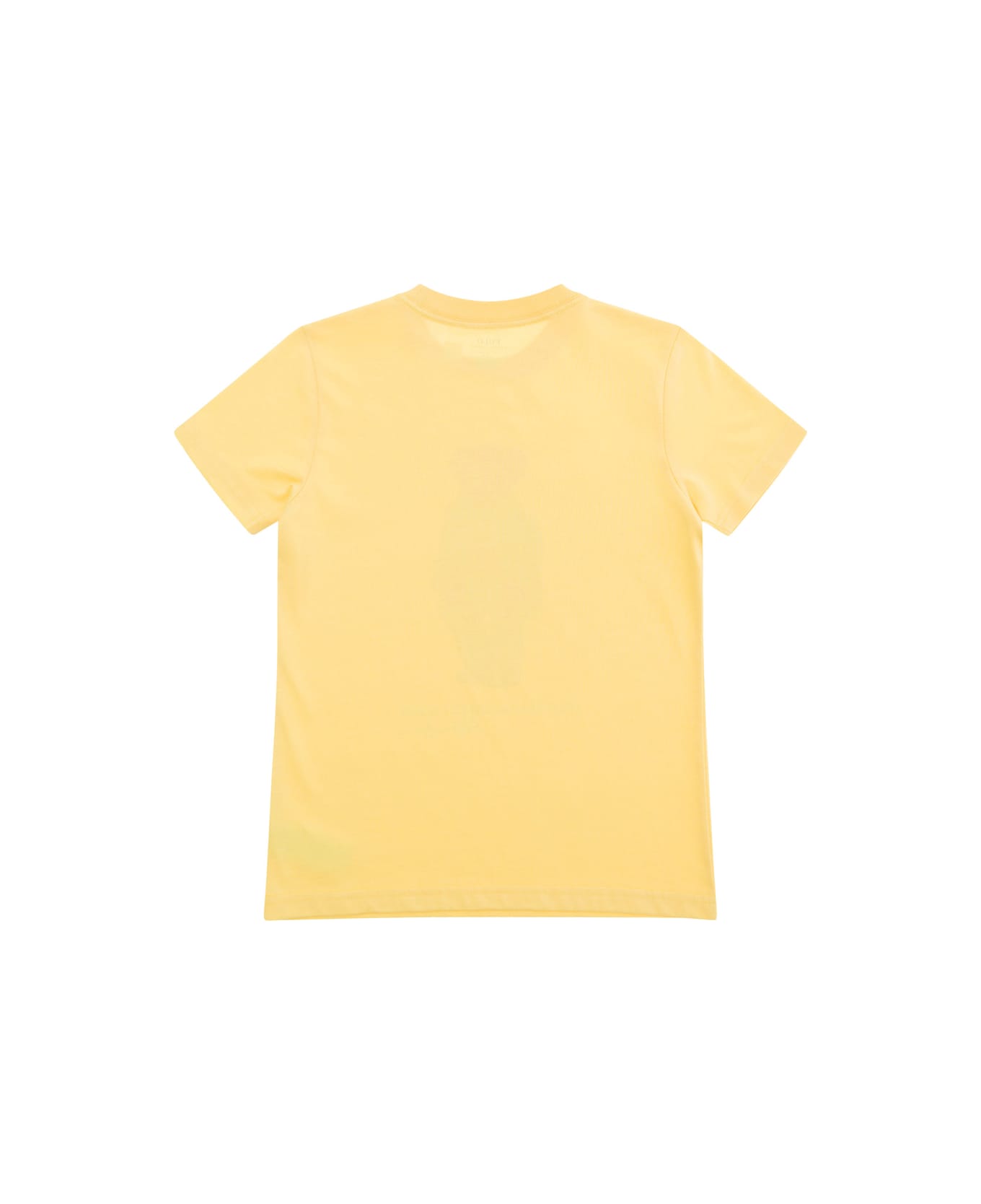 Ralph Lauren Yellow Crew Neck T-shirt With Front Bear Print In Cotton Boy - Giallo Tシャツ＆ポロシャツ