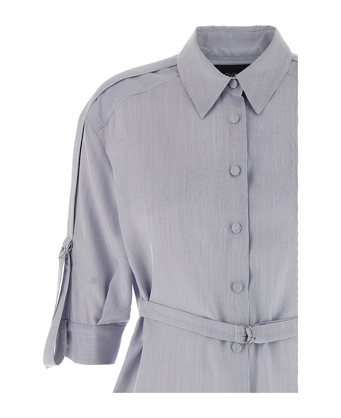 Giovanni Bedin Striped Silk Dress - Blue
