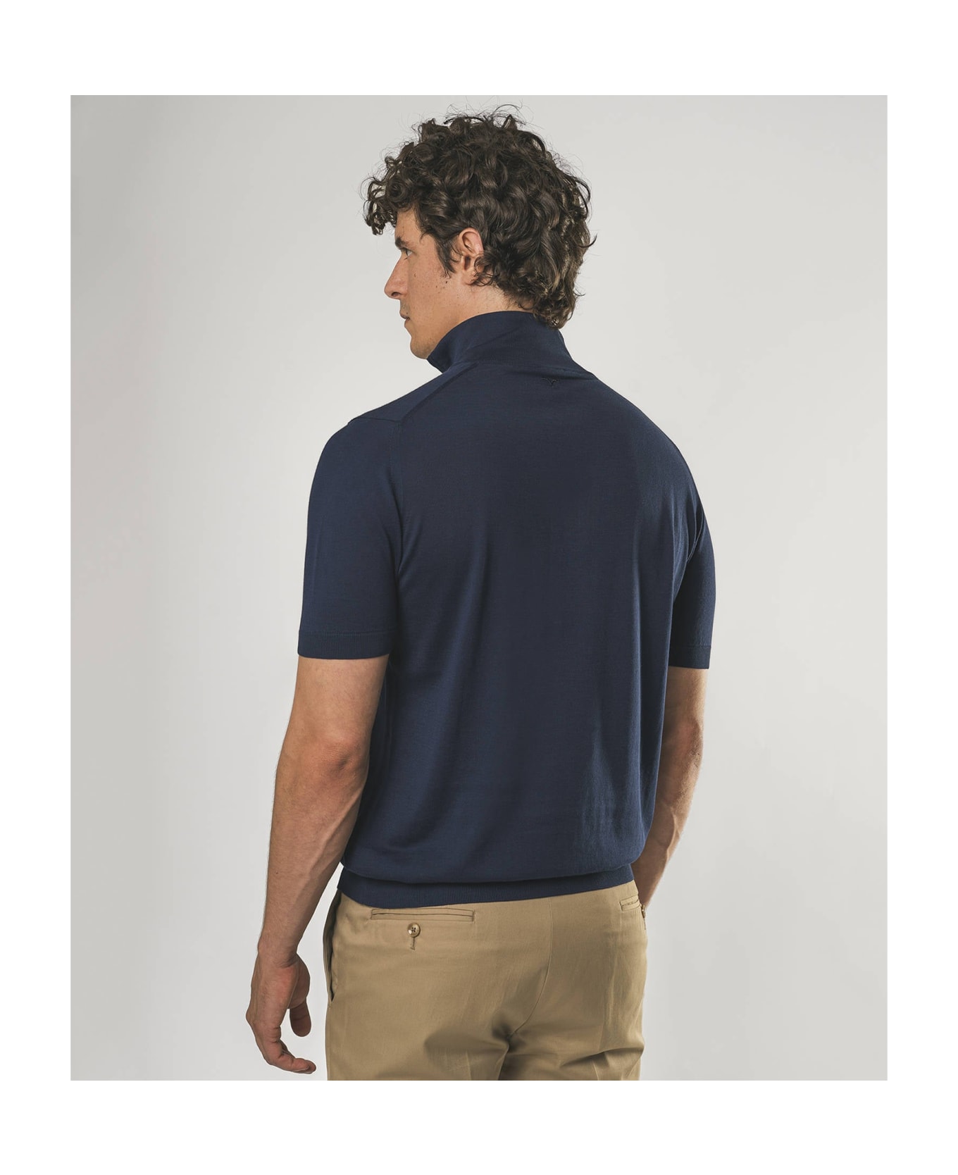 Larusmiani Paul T-shirt With Zip Sweater - Navy