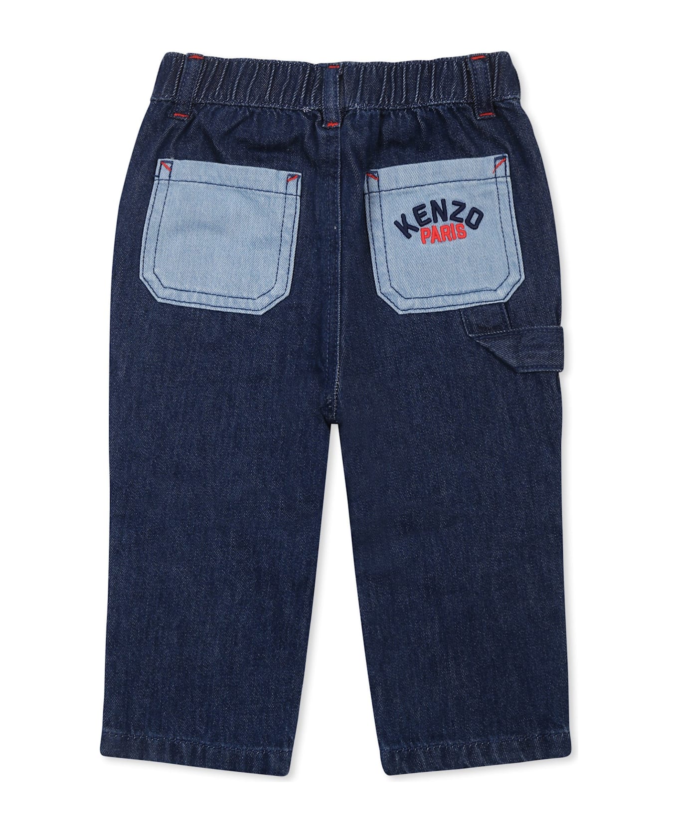 Kenzo Kids Denim Jeans For Baby Boy With Logo - Denim