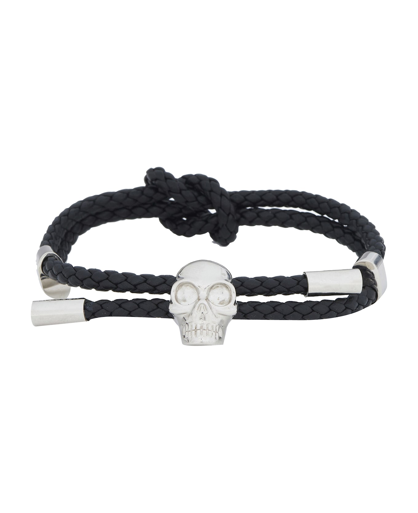Alexander McQueen Leather Skull Bracelet - Black