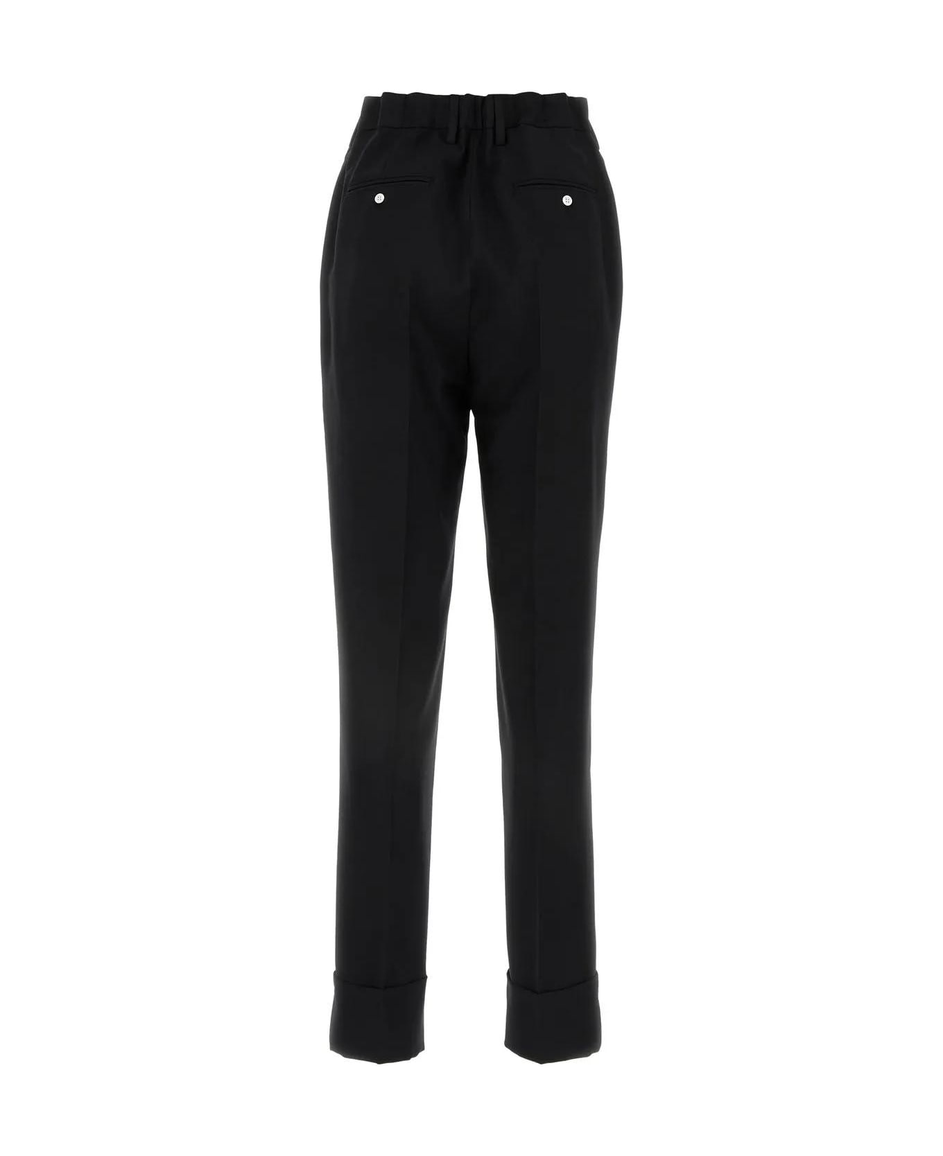 Prada Black Wool Blend Pant - Nero