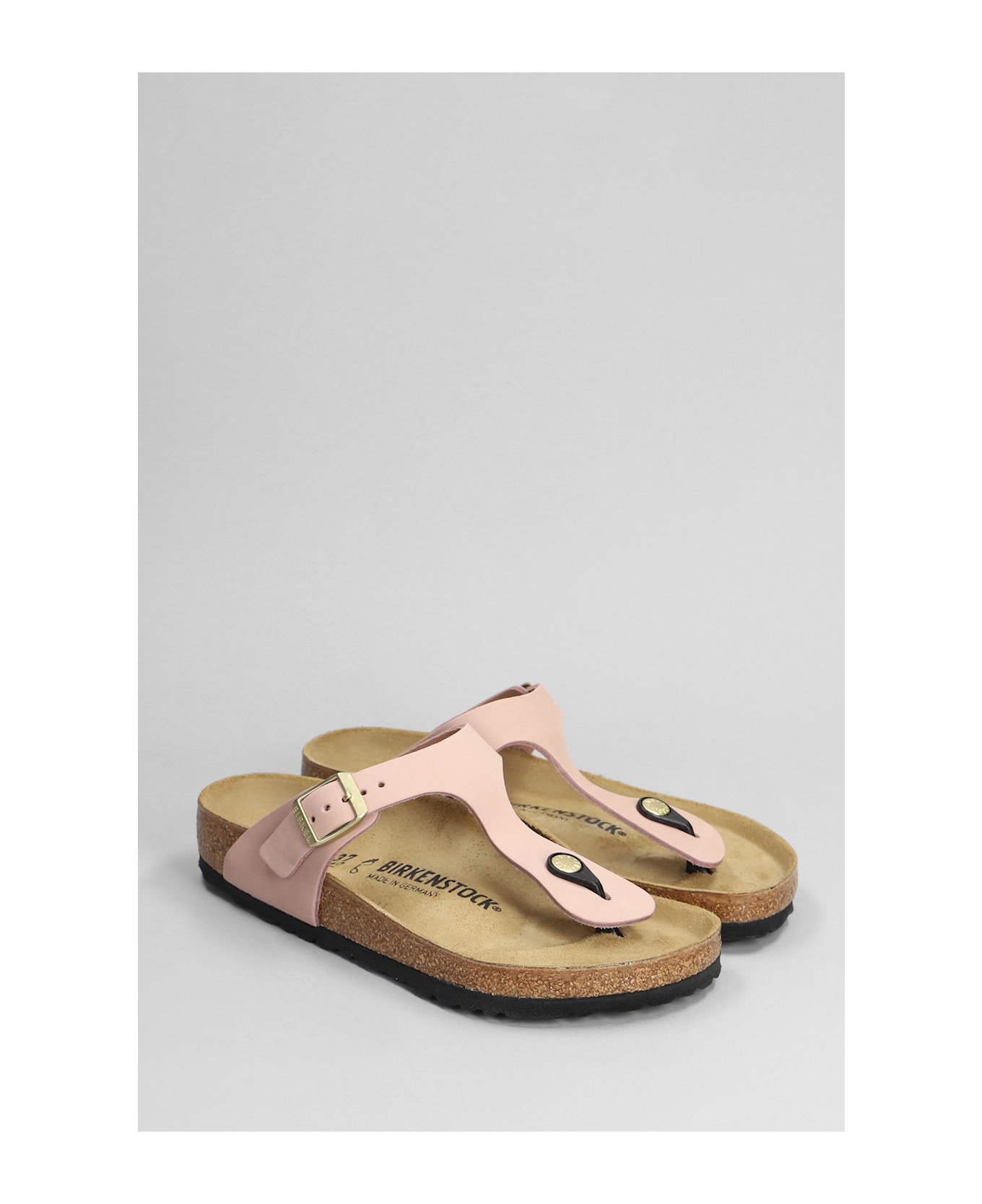 Birkenstock Gizeh Flats In Rose-pink Nubuck - rose-pink