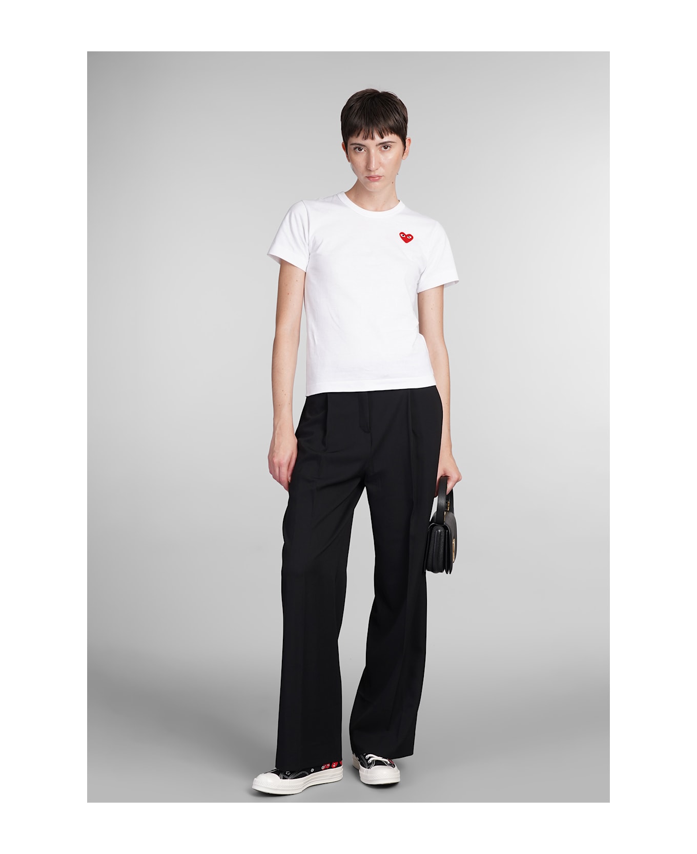 Comme des Garçons Play T-shirt In White Cotton - WHITE