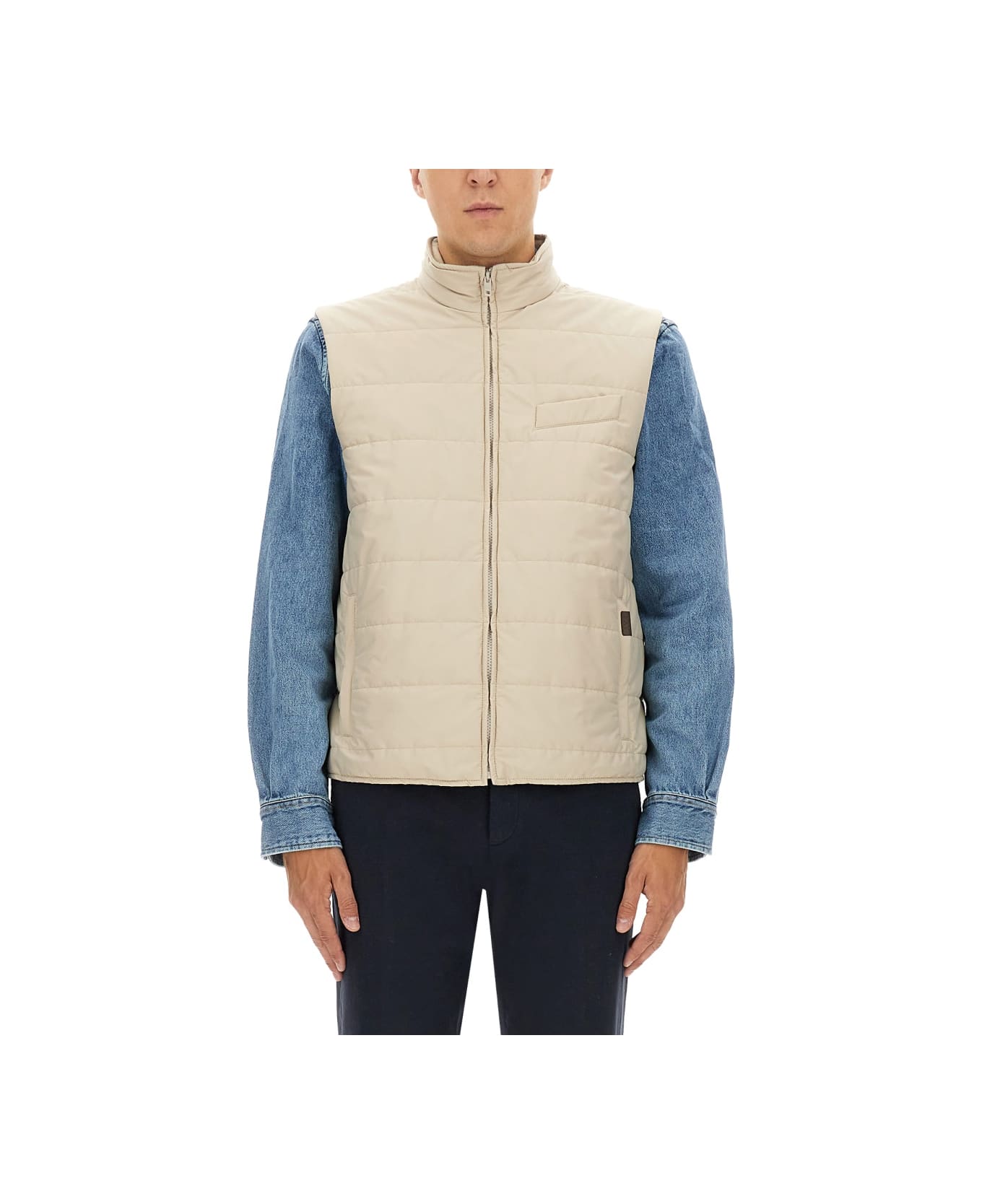Fay Quilted Vest - BEIGE