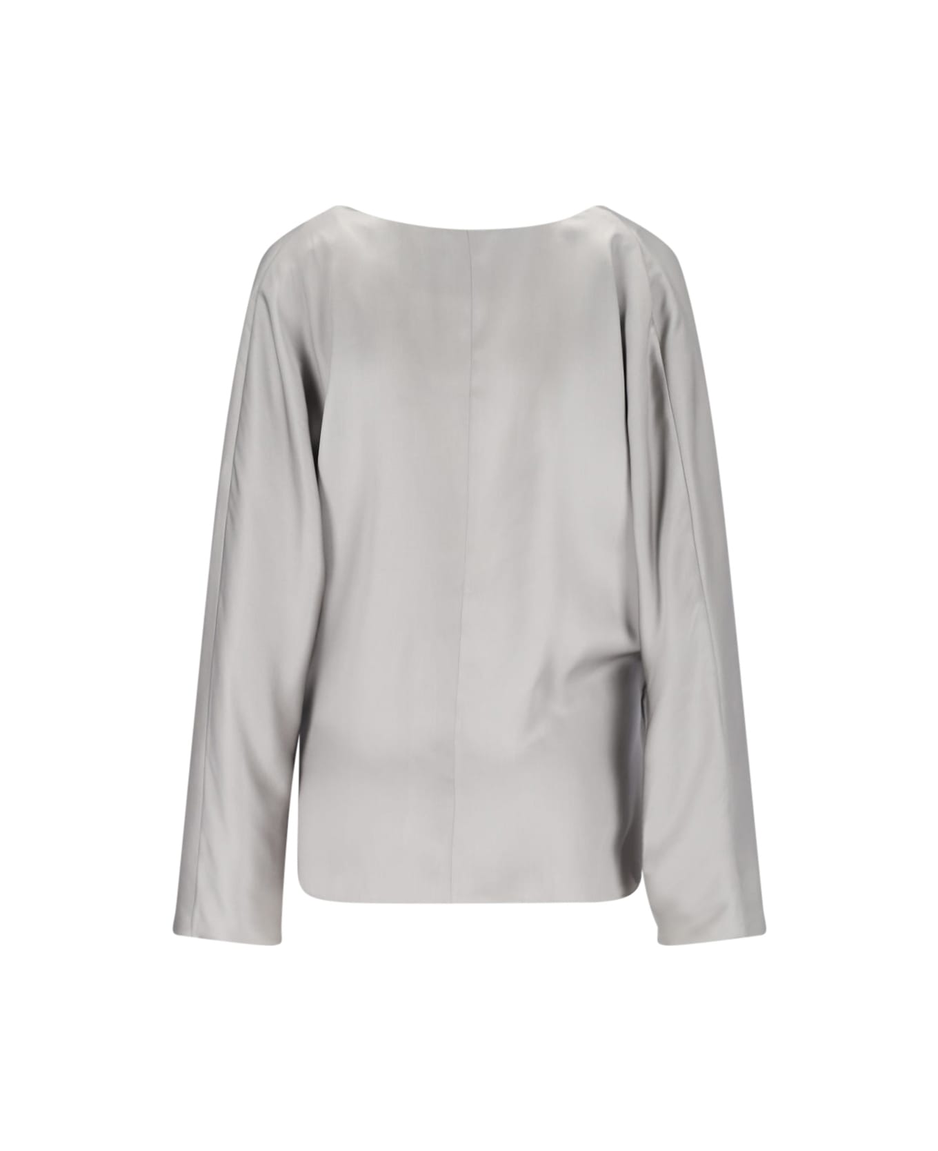 Giorgio Armani Asymmetrical Silk Shirt - Gray