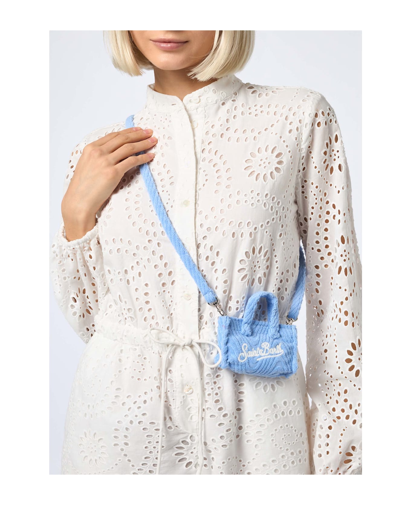 MC2 Saint Barth Light Blue Terry Embossed Key Holder - SKY