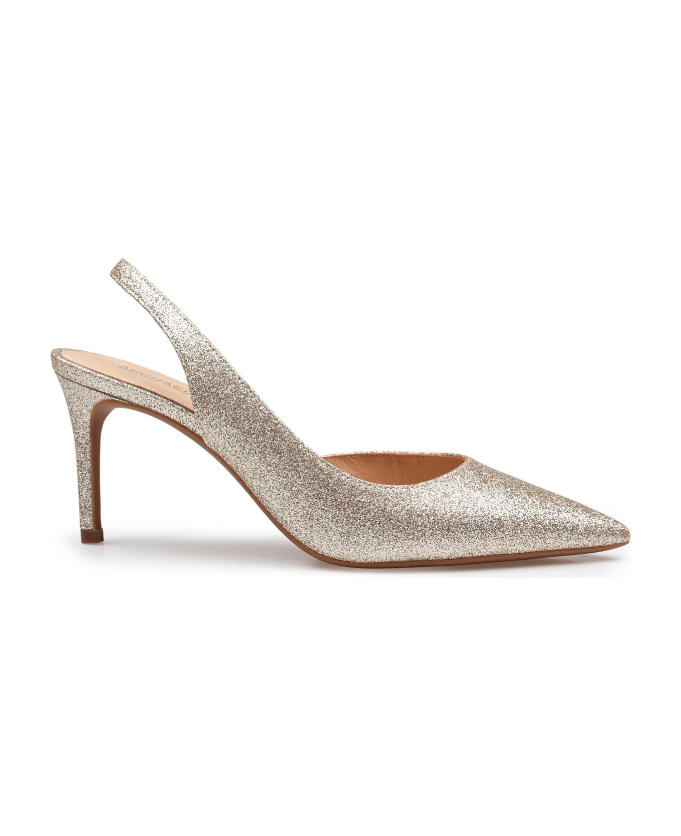 Michael Kors Alina Flex Glitter Mesh Slingbacks In Gold - Pale Gold