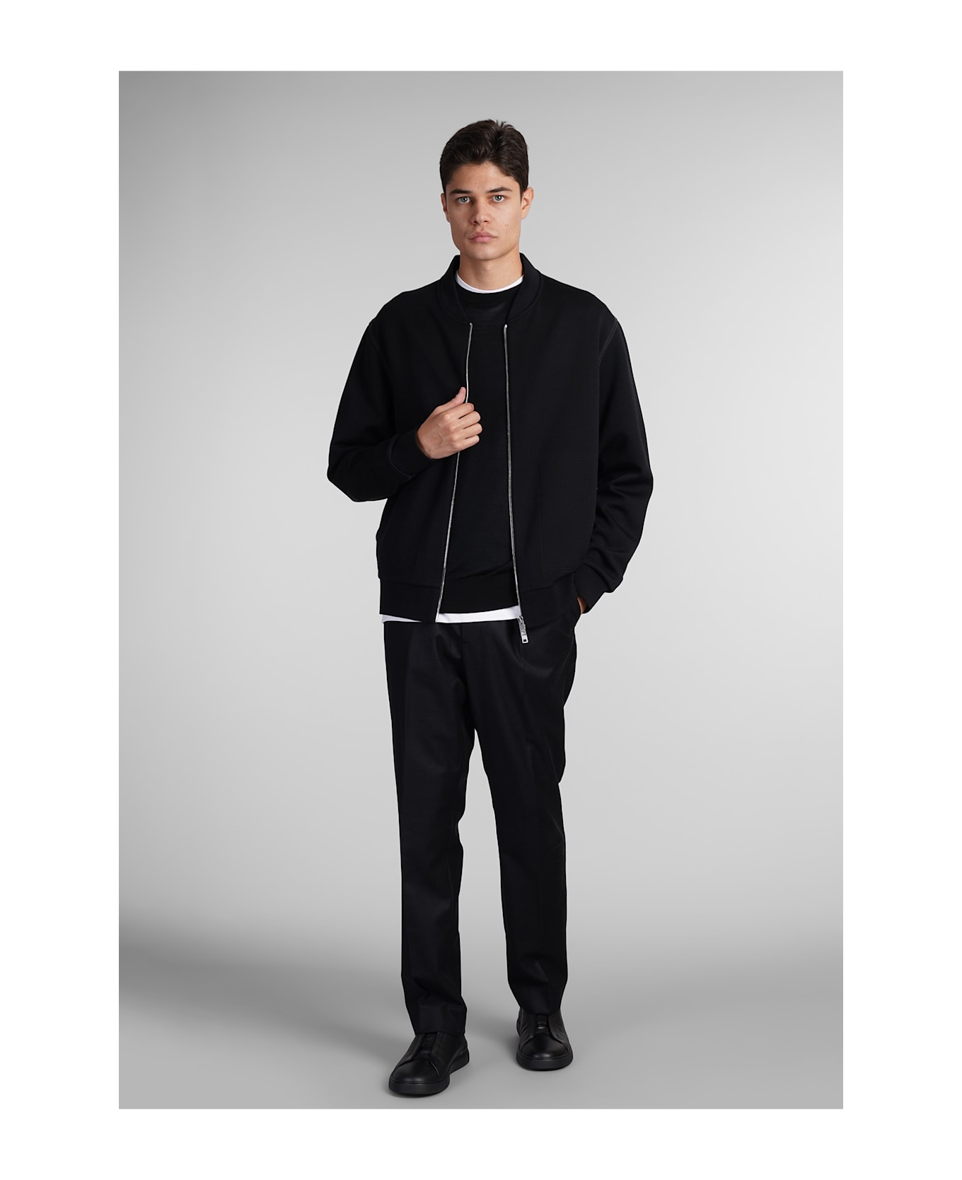 Zegna Sweatshirt In Black Wool - Nero