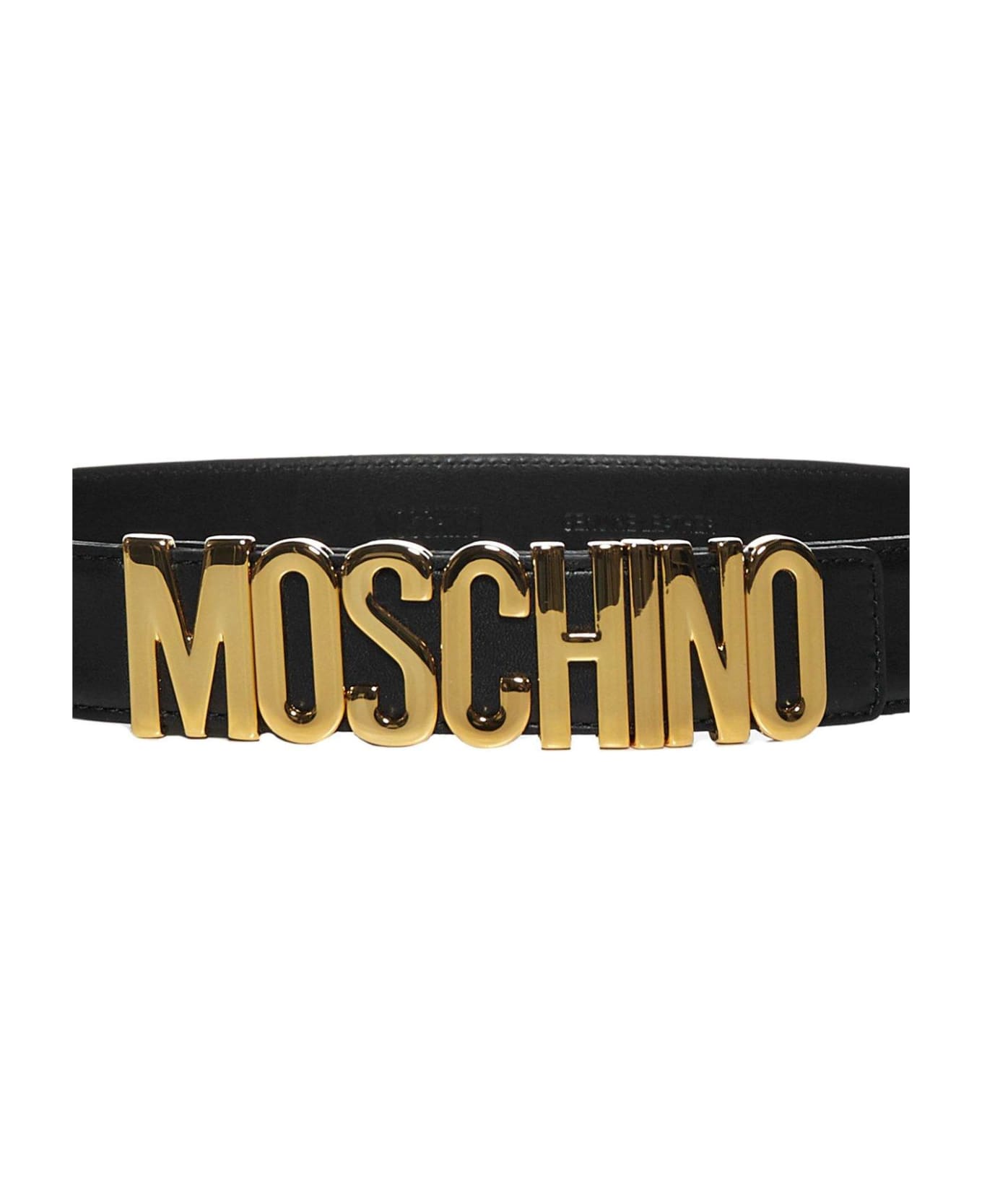 Moschino Logo Plaque Belt Moschino - BLACK