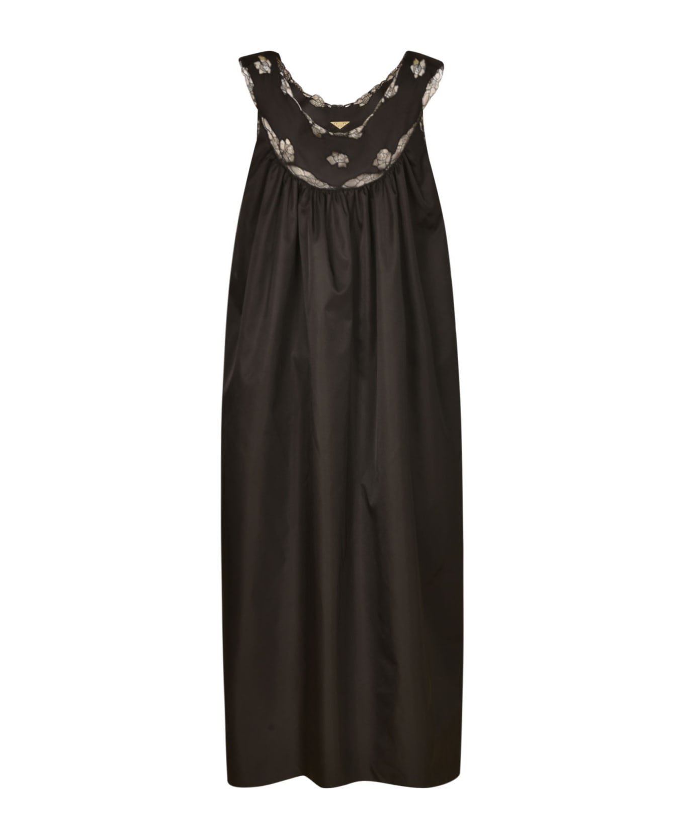 Prada Floral Lace Sleeveless Wide Dress - Black