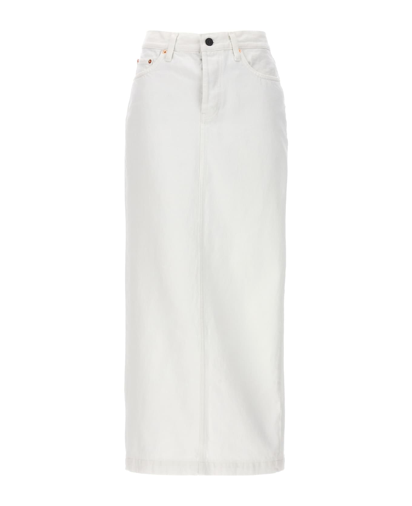 WARDROBE.NYC Denim Midi Skirt - WHITE スカート