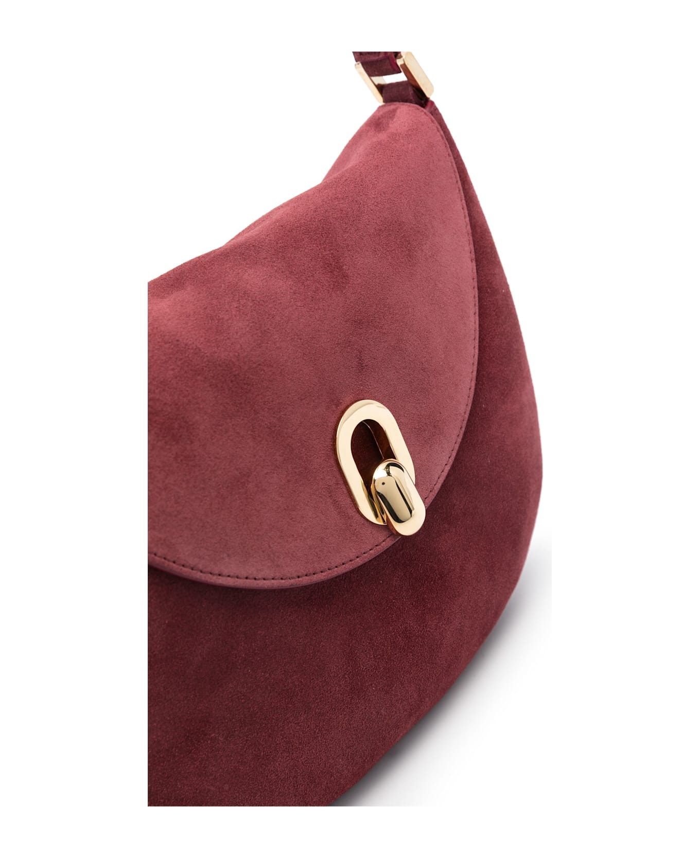 Savette Small Tondo Hobo In Suede Bag - Wine トートバッグ