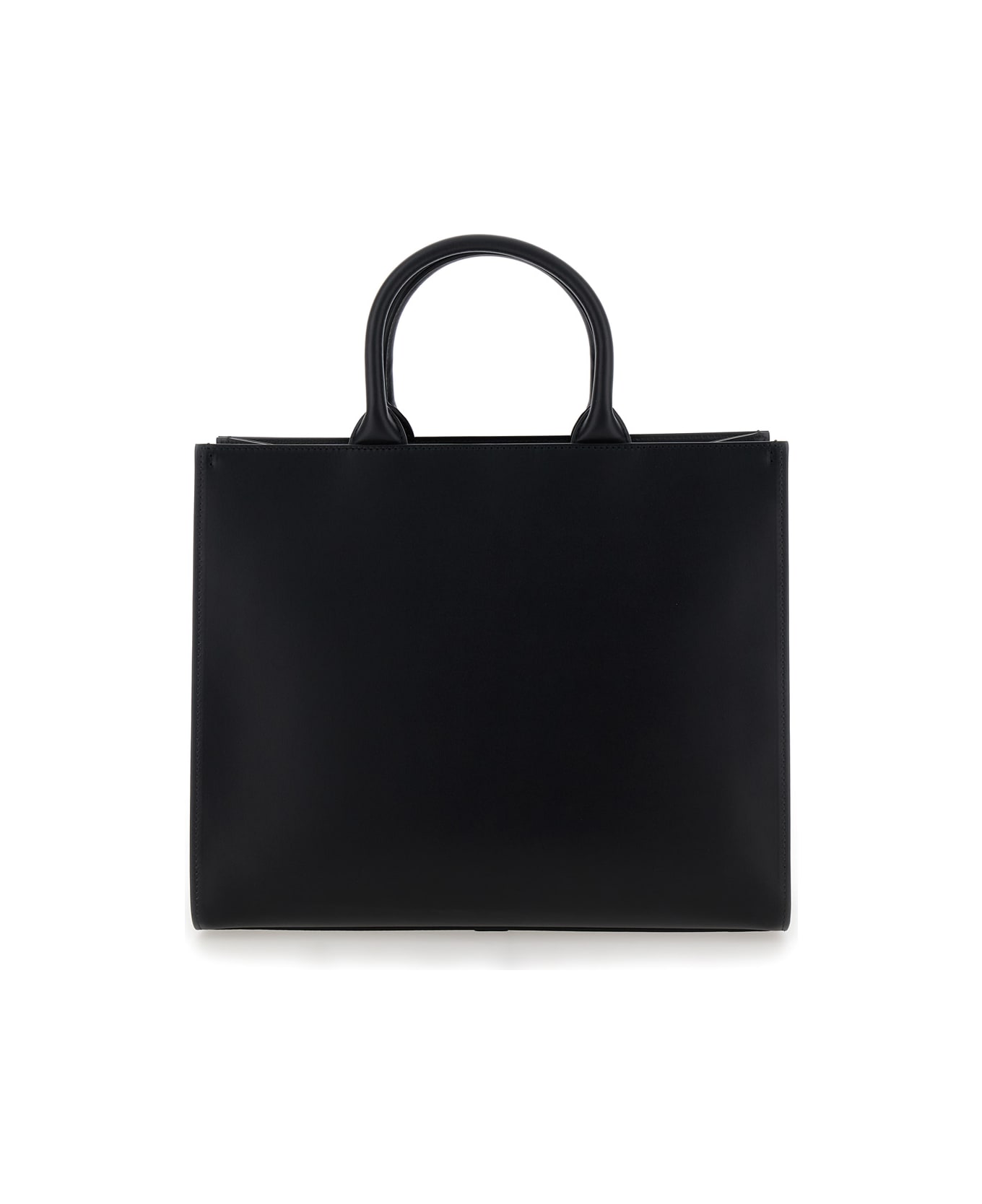 Dolce & Gabbana Black Handbag With Tonal Dg Detail In Smooth Leather Woman - Black