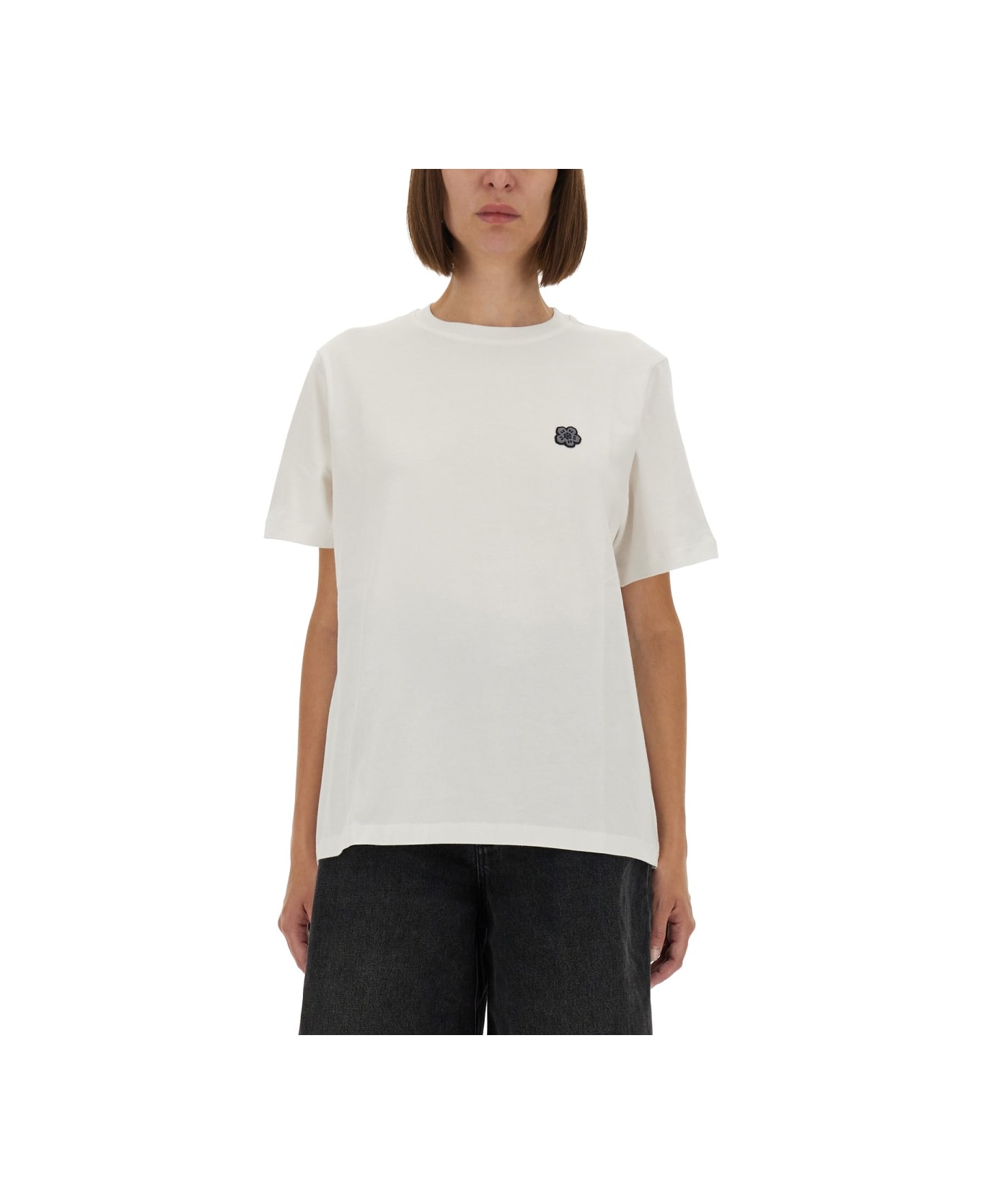 Kenzo T-shirt With "boke Flower" Embroidery - WHITE