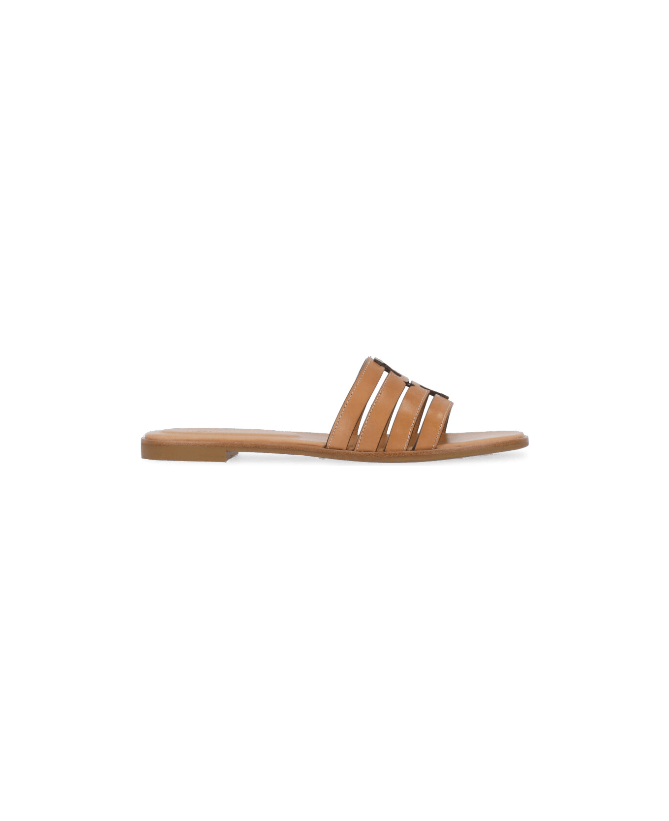 Tory Burch Ines Cage Slide Slippers - Beige