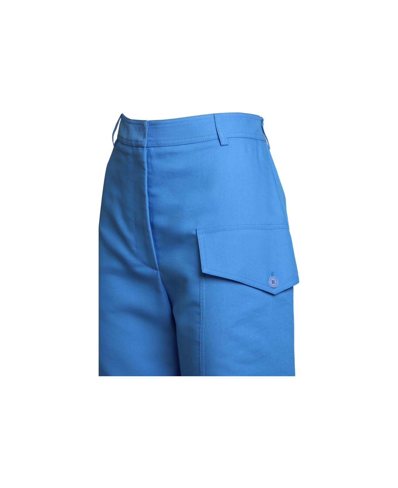 Stella McCartney Cropped Cotton Trousers - Cornflower blue