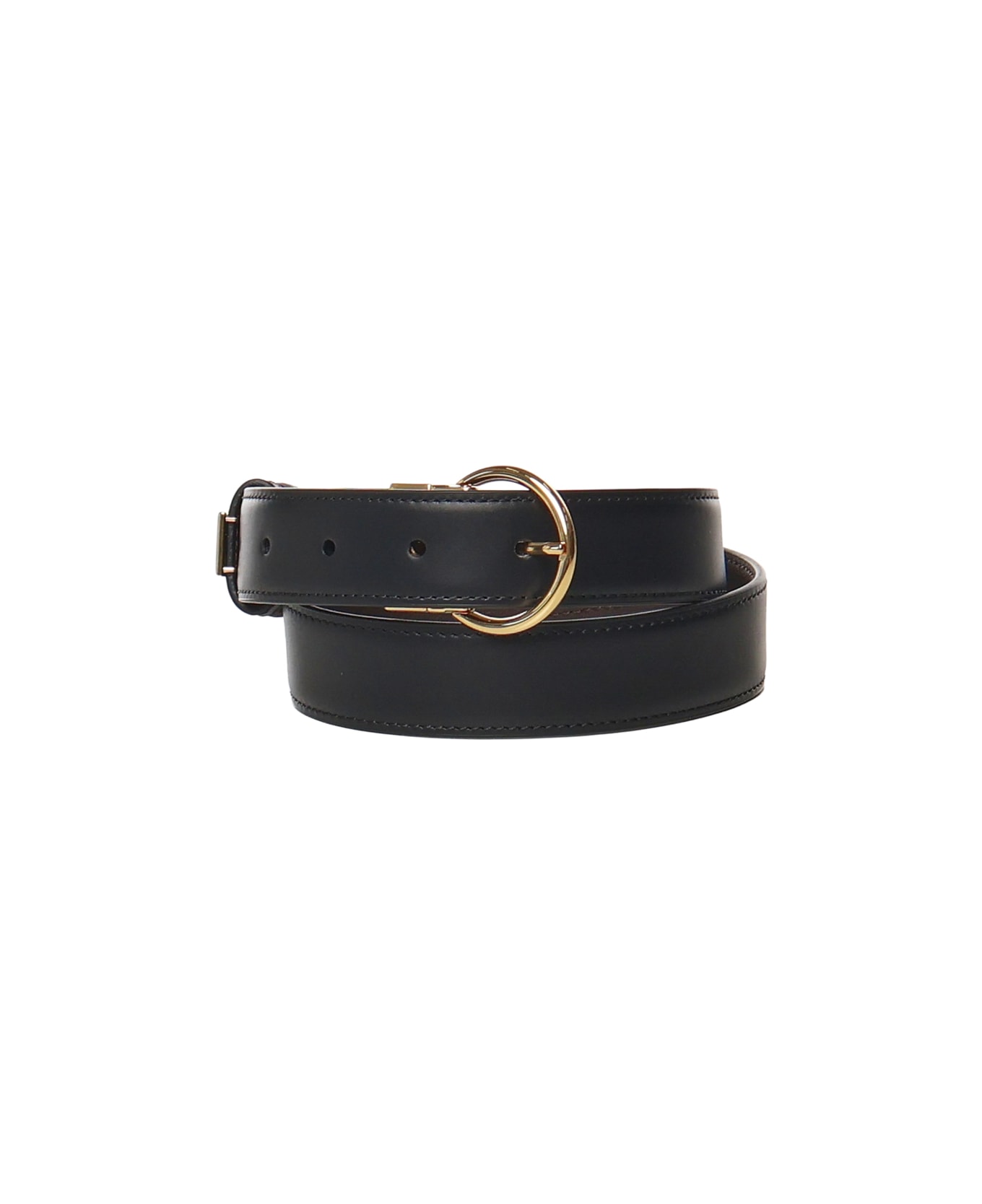 Fendi Ff Leather Belt - Black