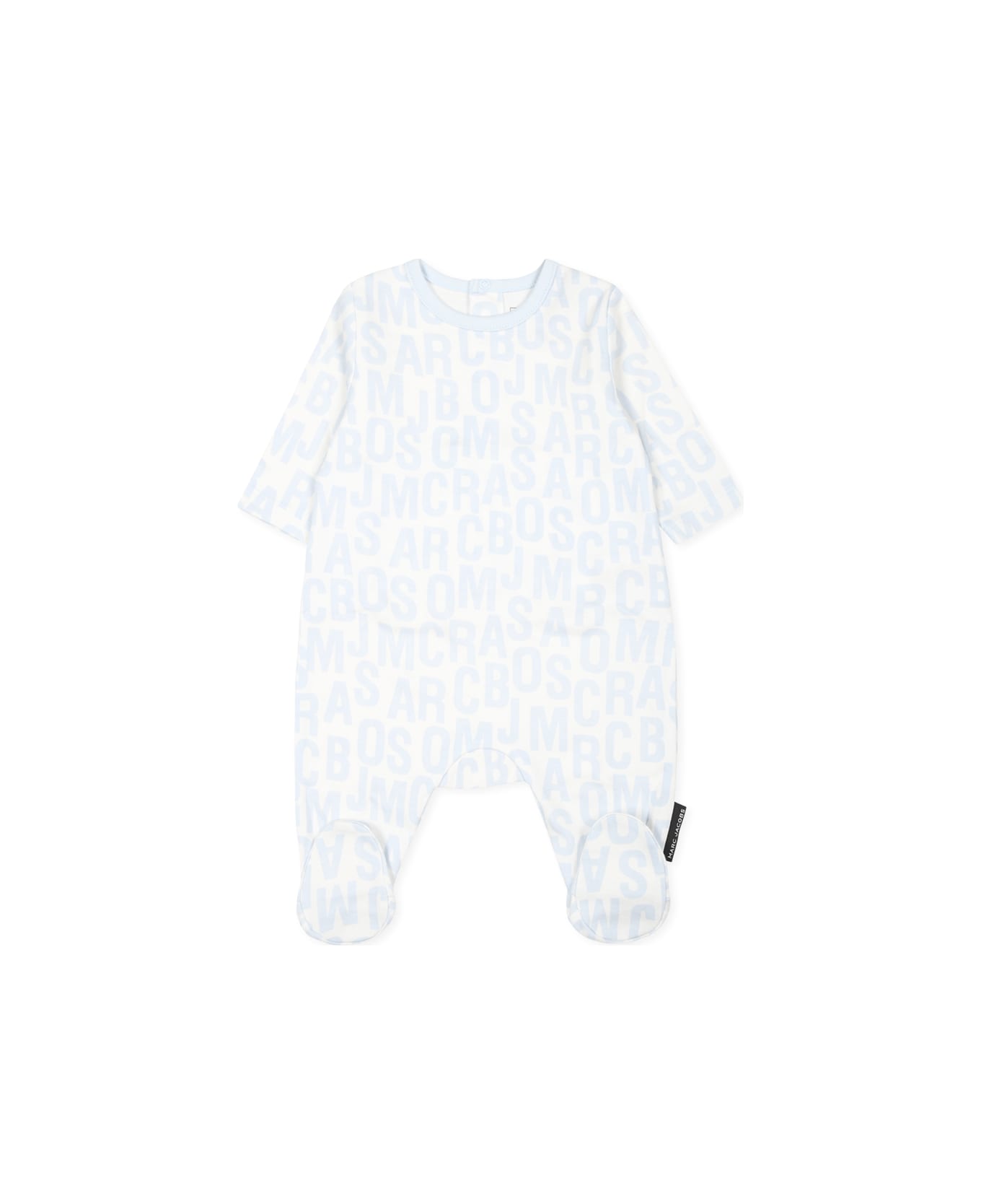 Little Marc Jacobs Light Blue Babygrow Set For Baby Boy With Logo - Light Blue