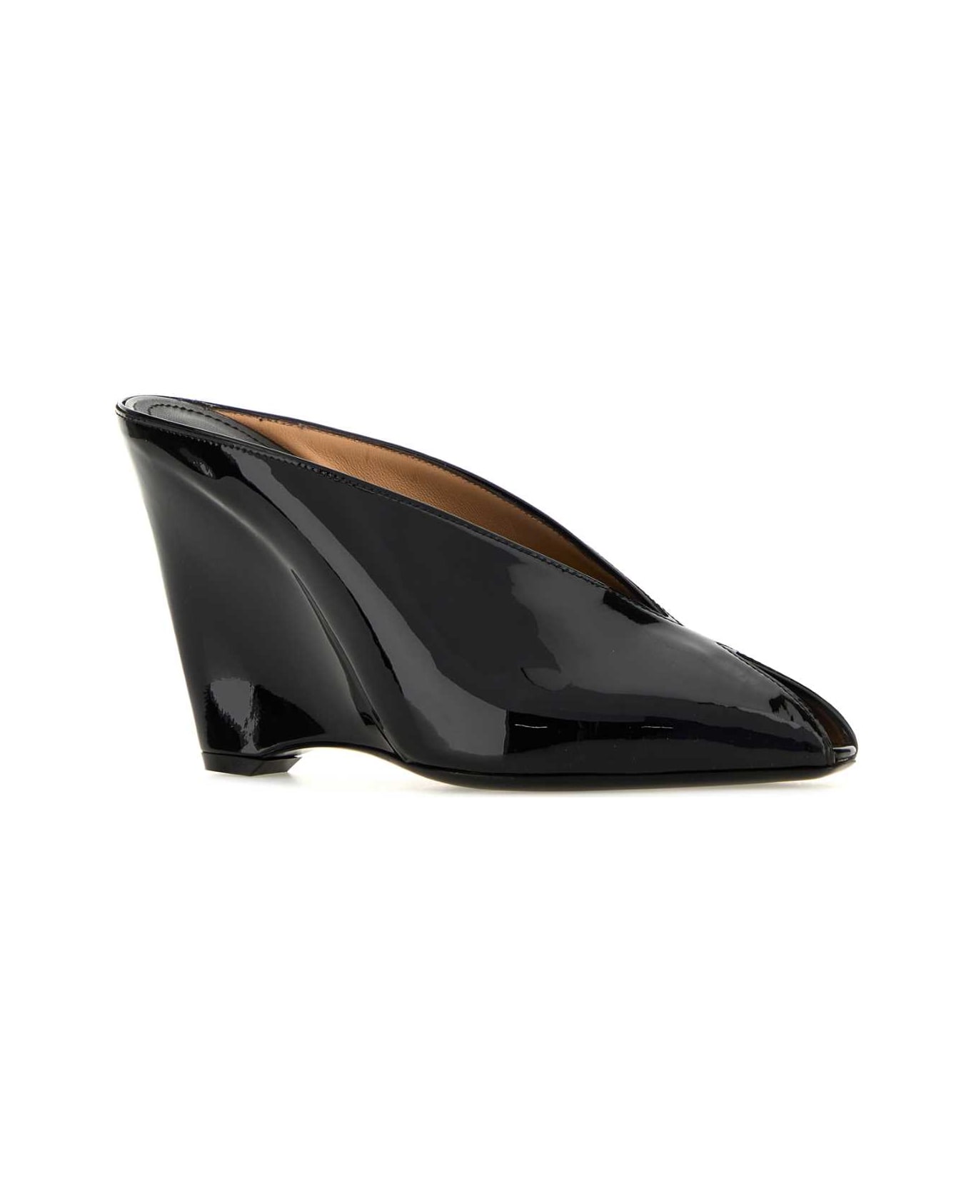 Ferragamo Black Leather Alicia 95 Mules - NERBISNER