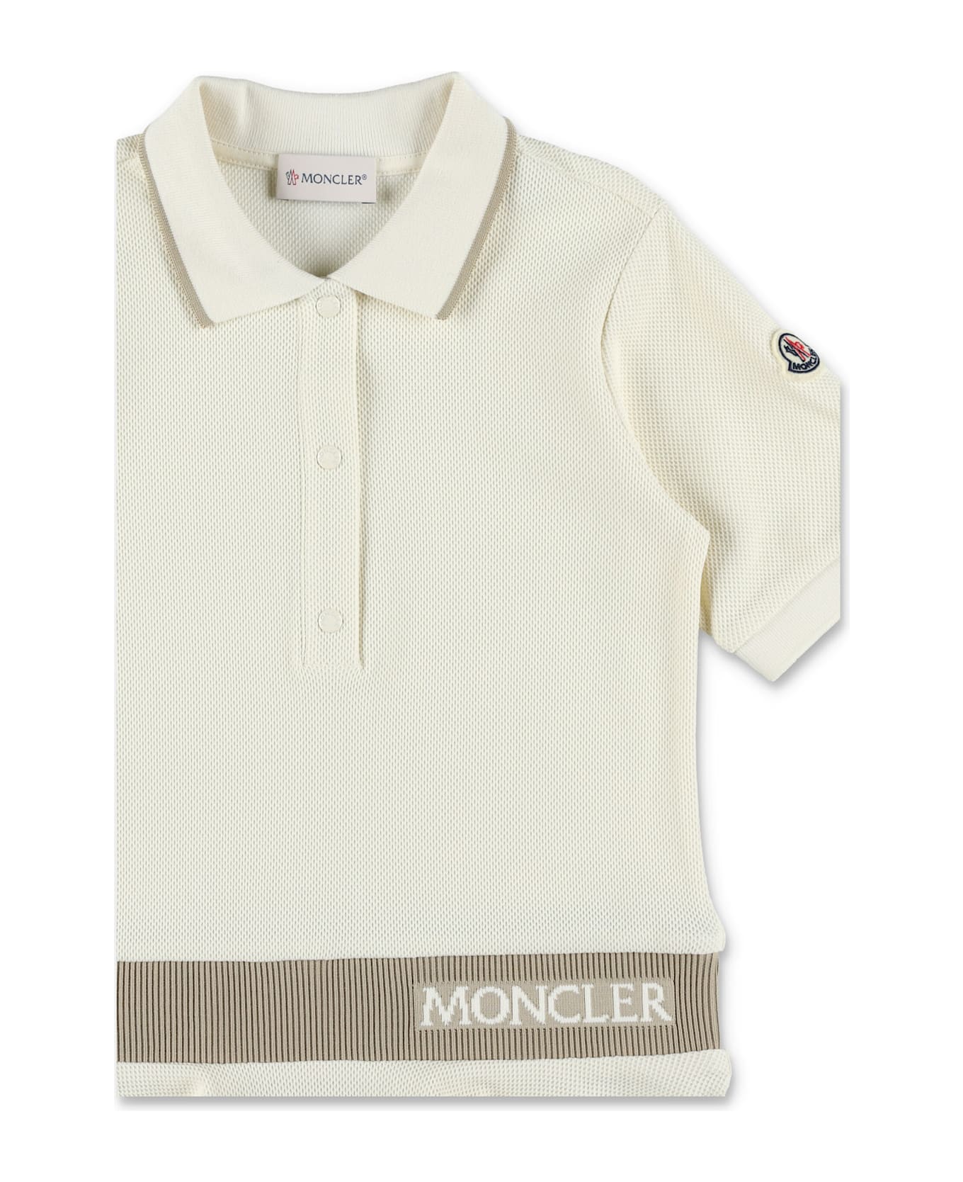 Moncler Kid - Piquet Polo Dress - WHITE