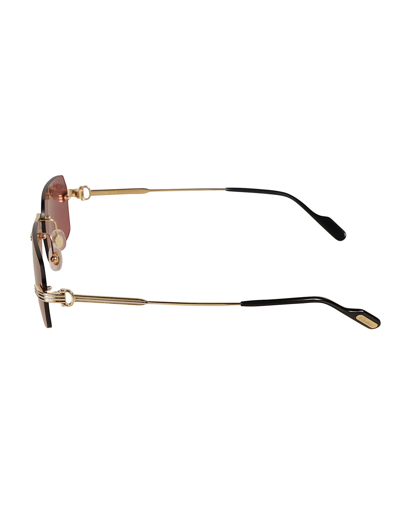 Cartier Eyewear Rectangular Sunglasses Sunglasses - Gold/Red