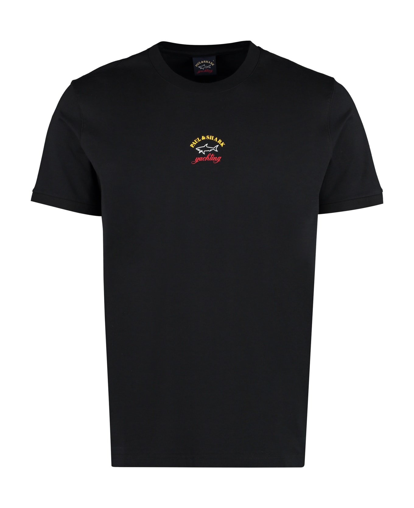 Paul&Shark Logo Cotton T-shirt - BLACK