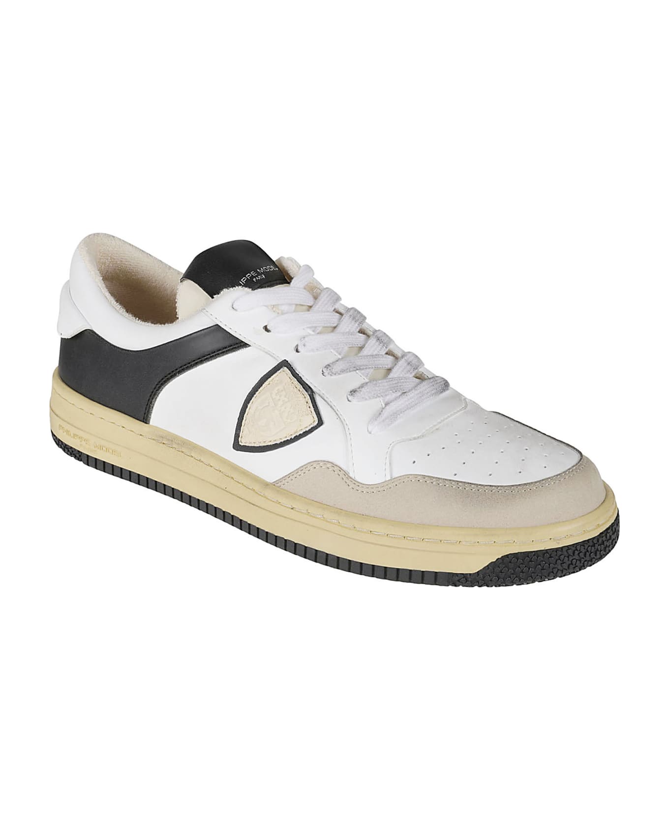 Philippe Model Logo Patch Sneakers - White/Sand
