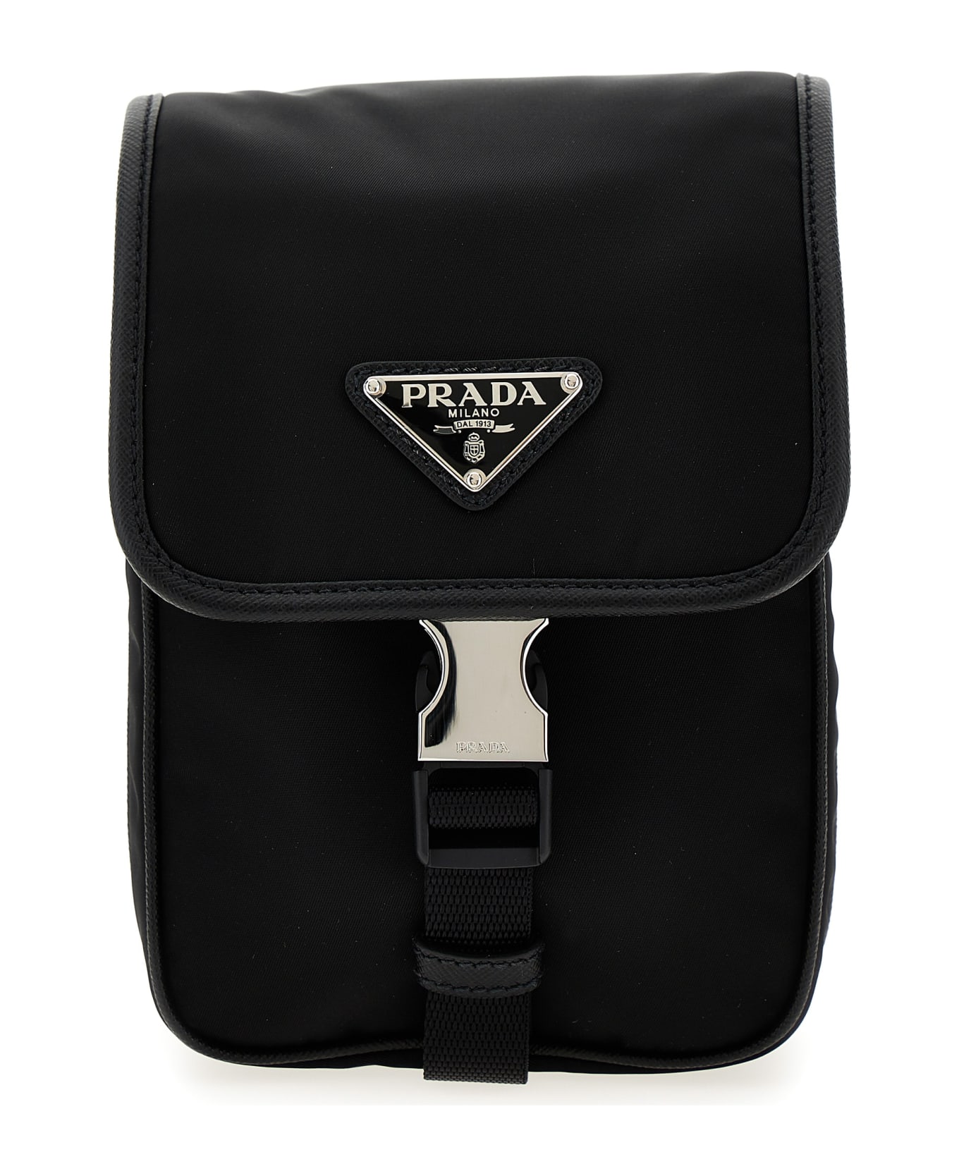 Prada Re-nylon Logo Crossbody Bag - Black