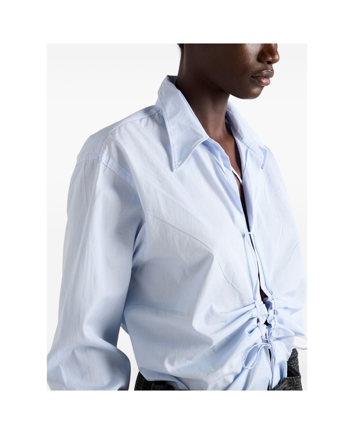 Prada Lace-up Shirt - Clear Blue