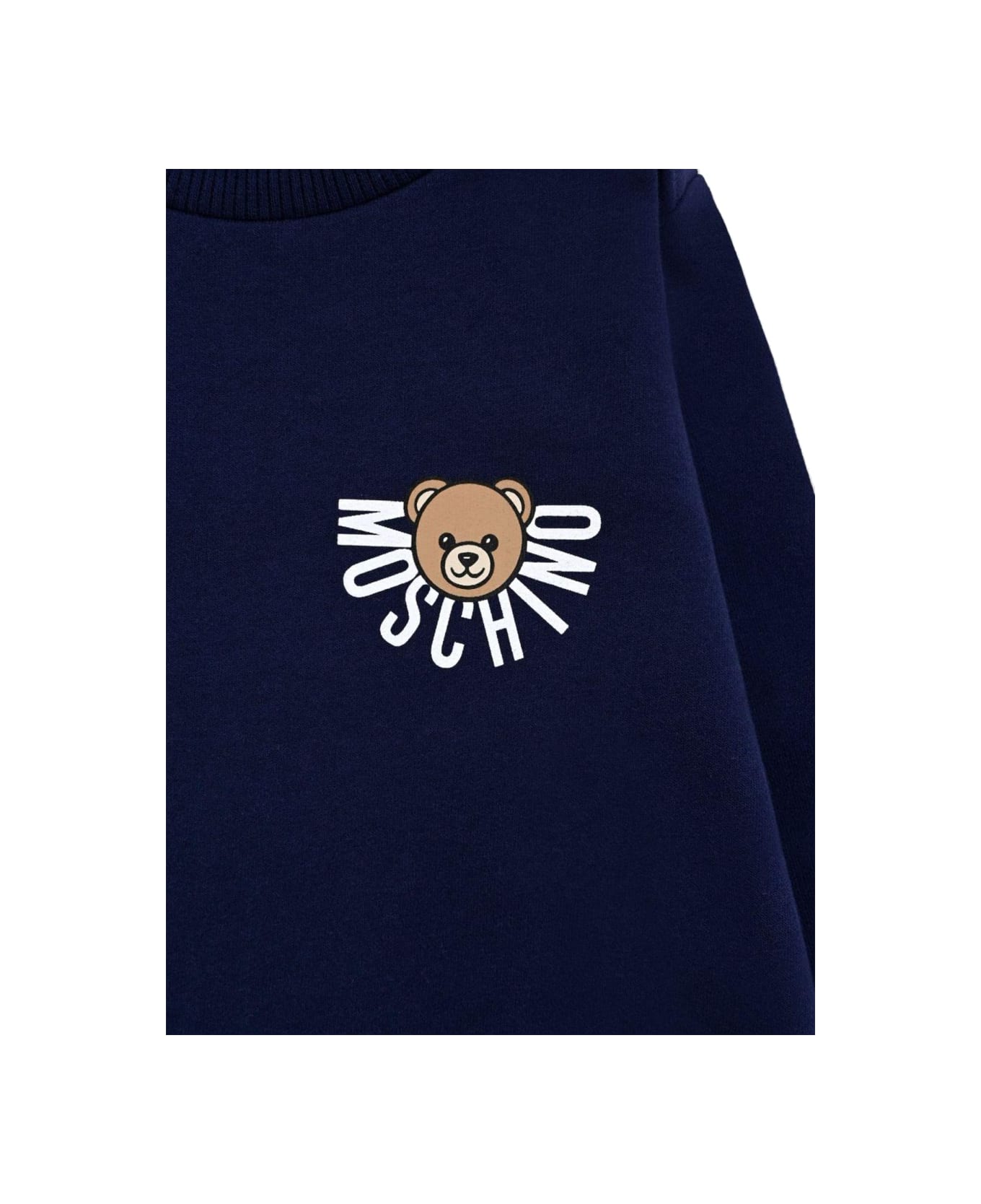 Moschino Hoodless Sweatshirt With Logo - BLUE