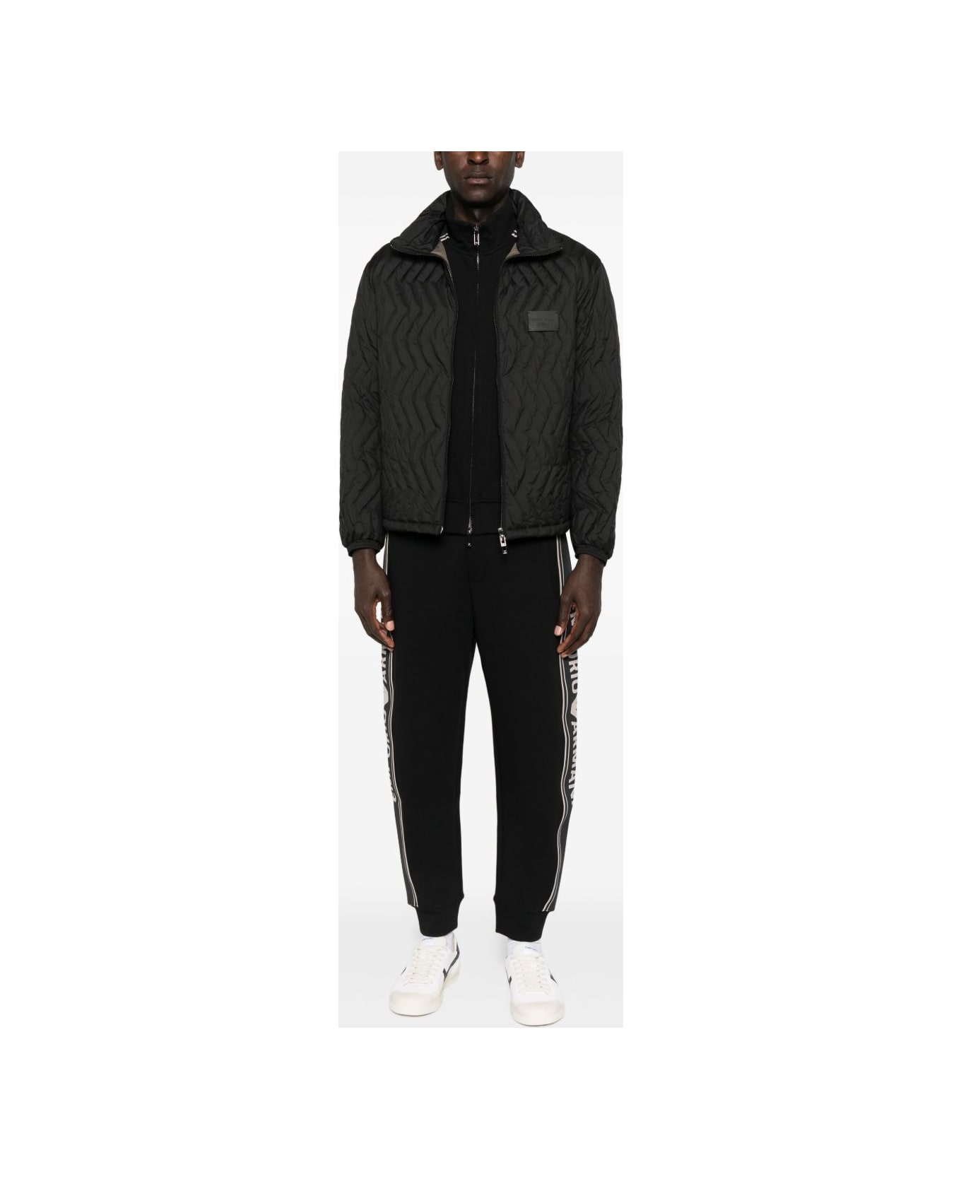 Emporio Armani Quilted Down Jacket - Black