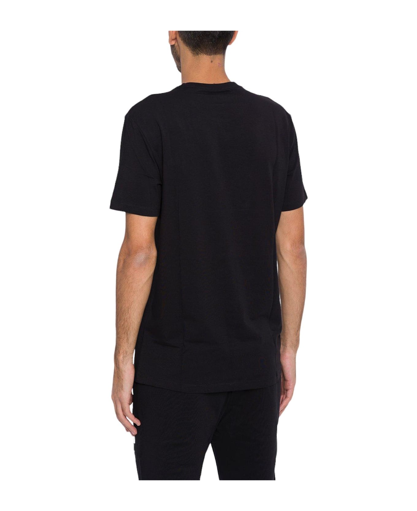 Armani Collezioni Logo Embroidered Crewneck T-shirt - Black