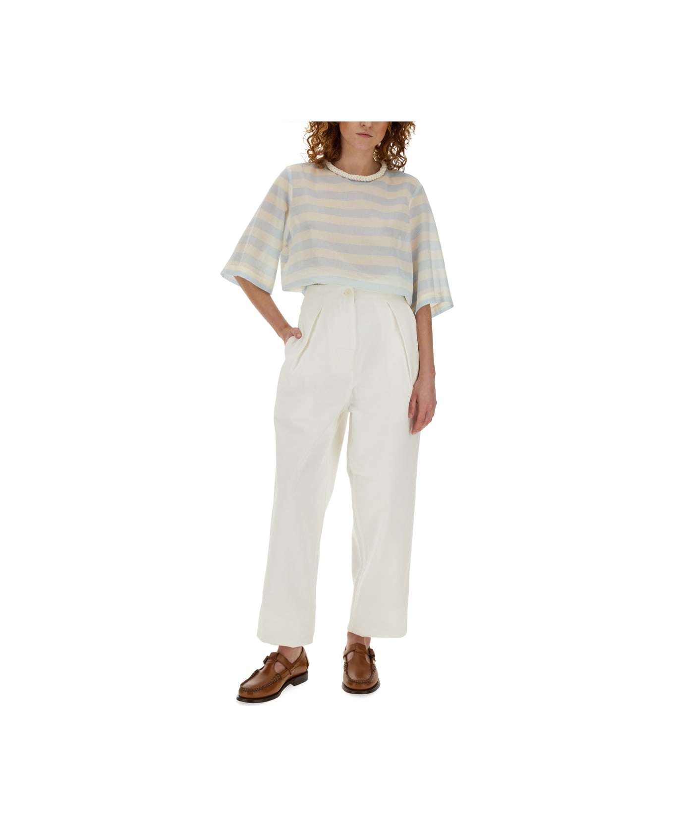 Alysi Striped Tops. - BABY BLUE