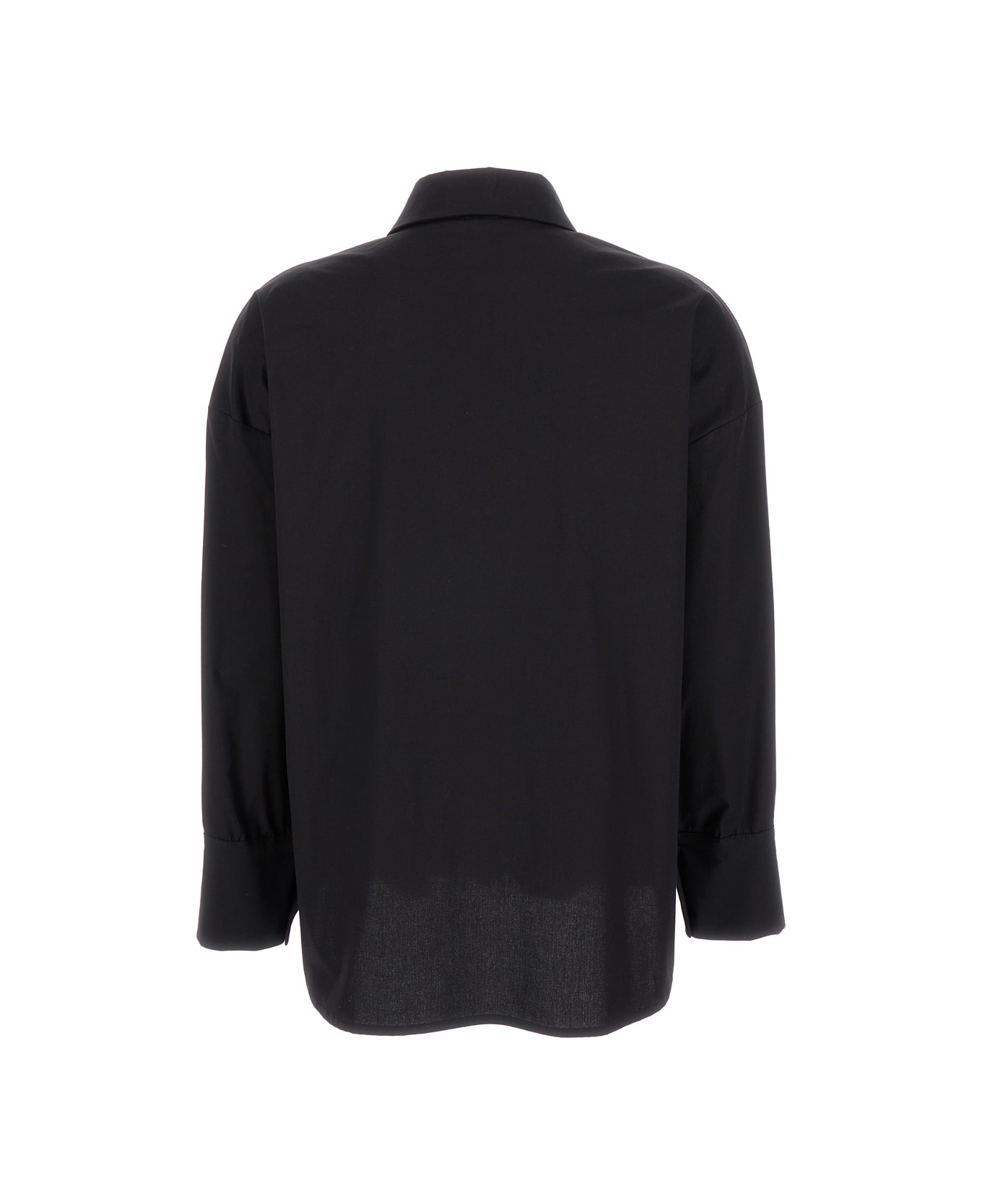 Federica Tosi Black Long Sleeves Shirt In Cotton Blend Woman - Black