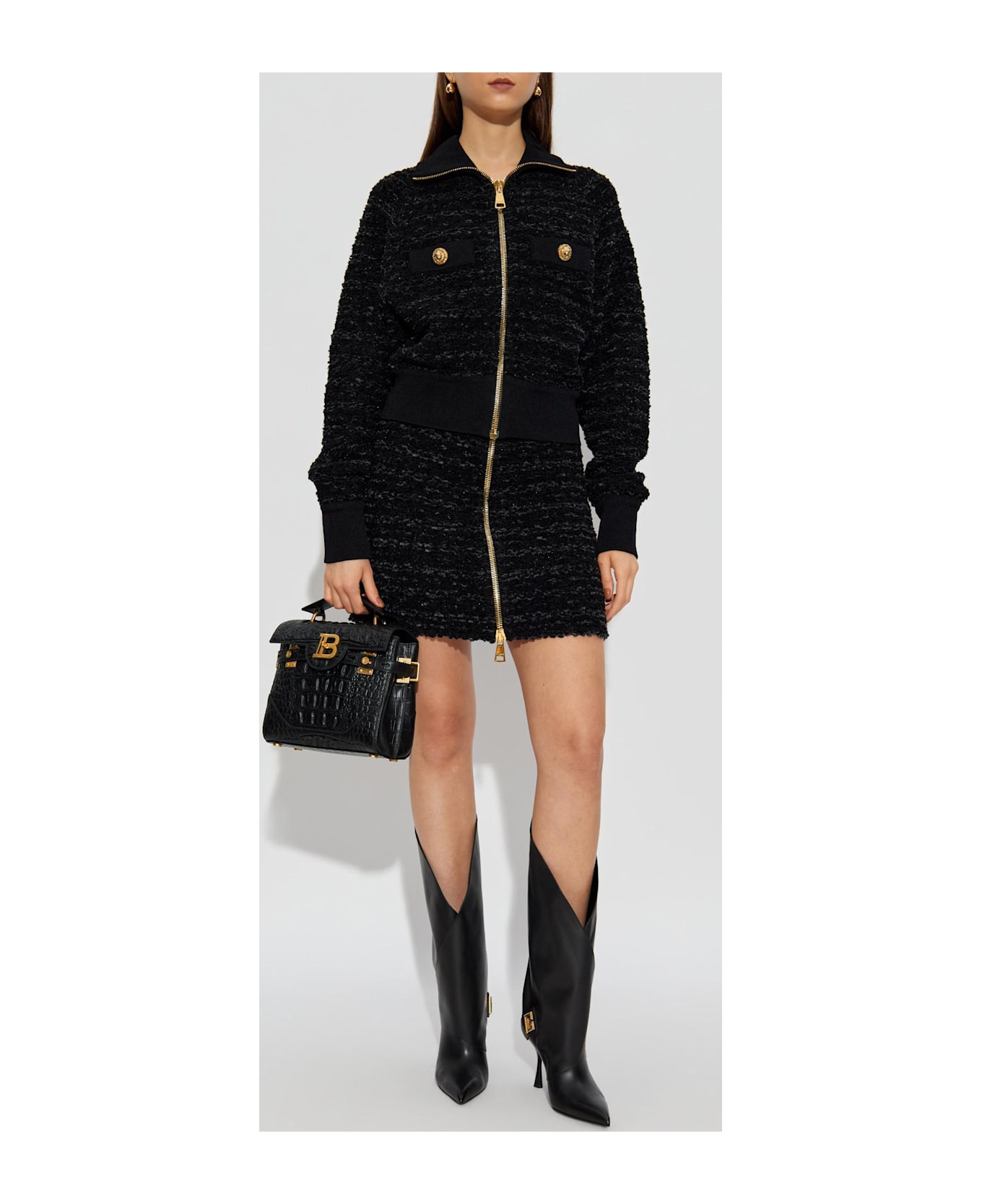 Balmain Jacket With Decorative Buttons - BLACK