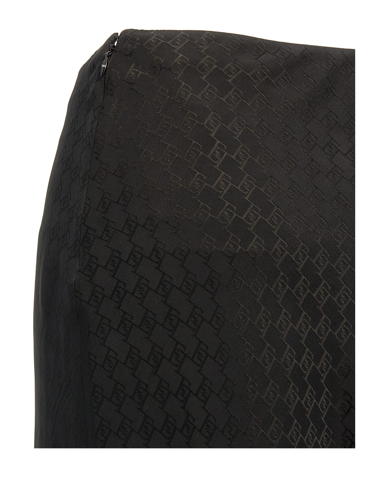 Elisabetta Franchi All Over Logo Skirt - Black スカート