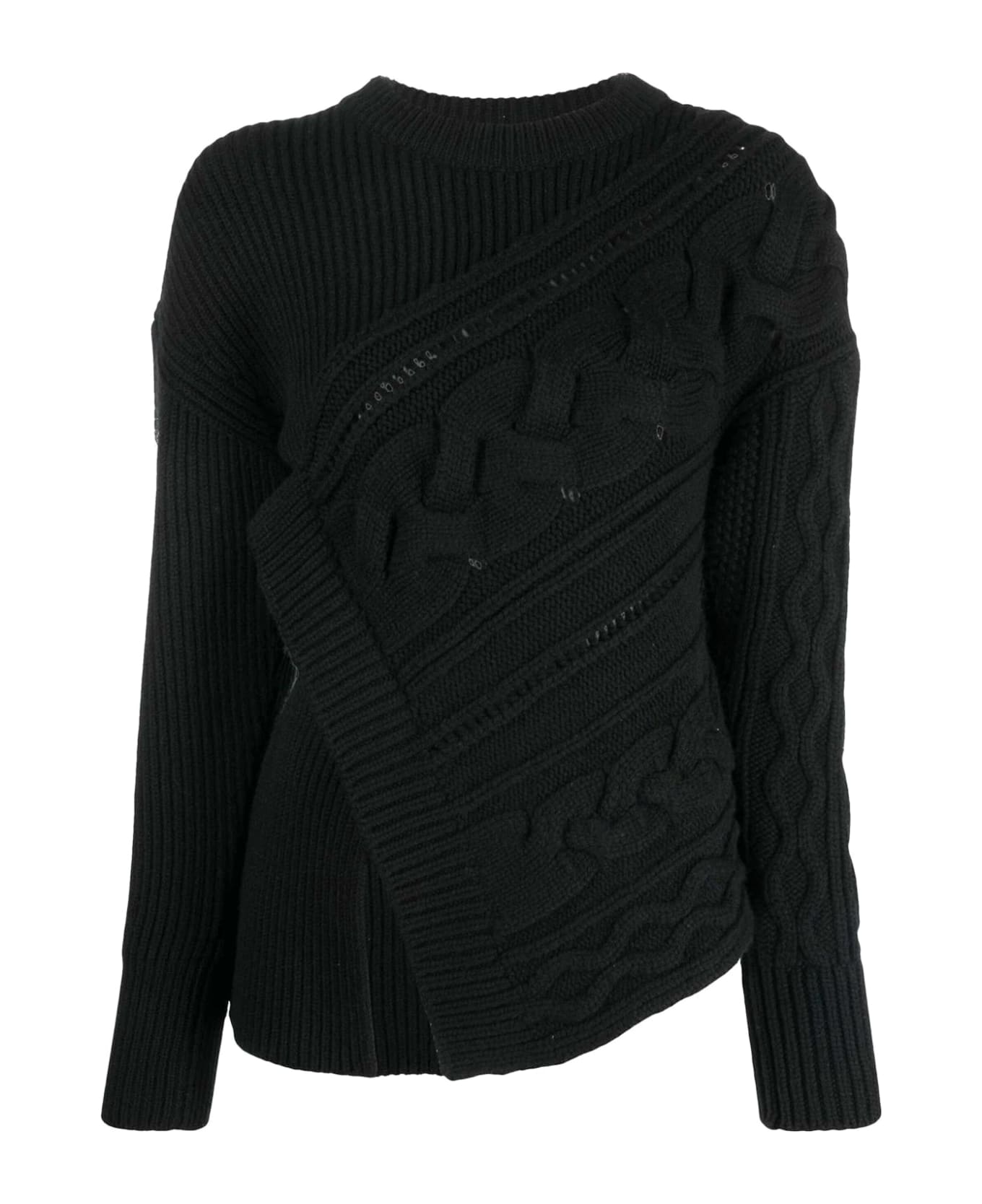 Alexander McQueen Asymmetric Wool Jumper - Black ニットウェア