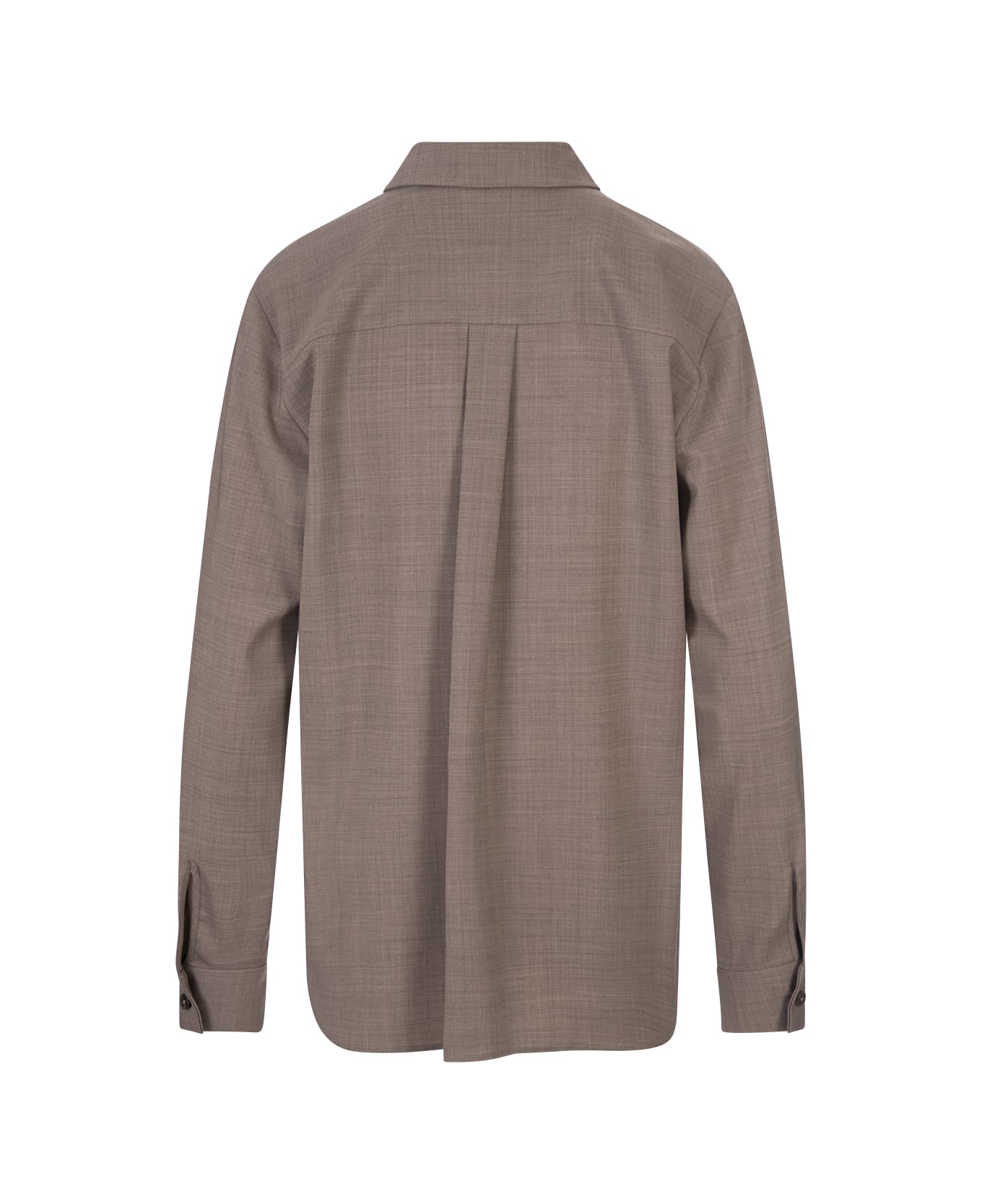 Parosh Lille Shirt In Taupe Stretch Wool - Brown