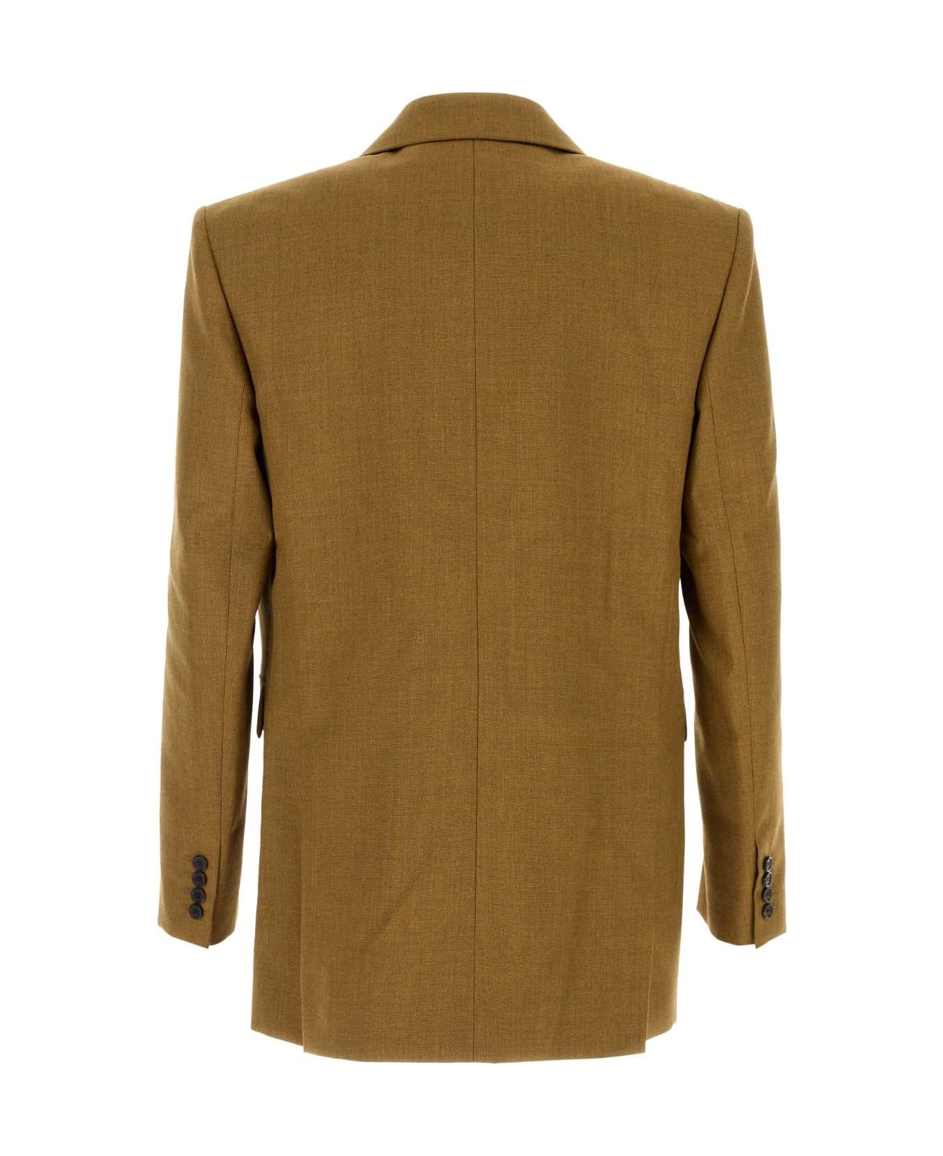 Saint Laurent Khaki Wool Blazer - MOUTARDE
