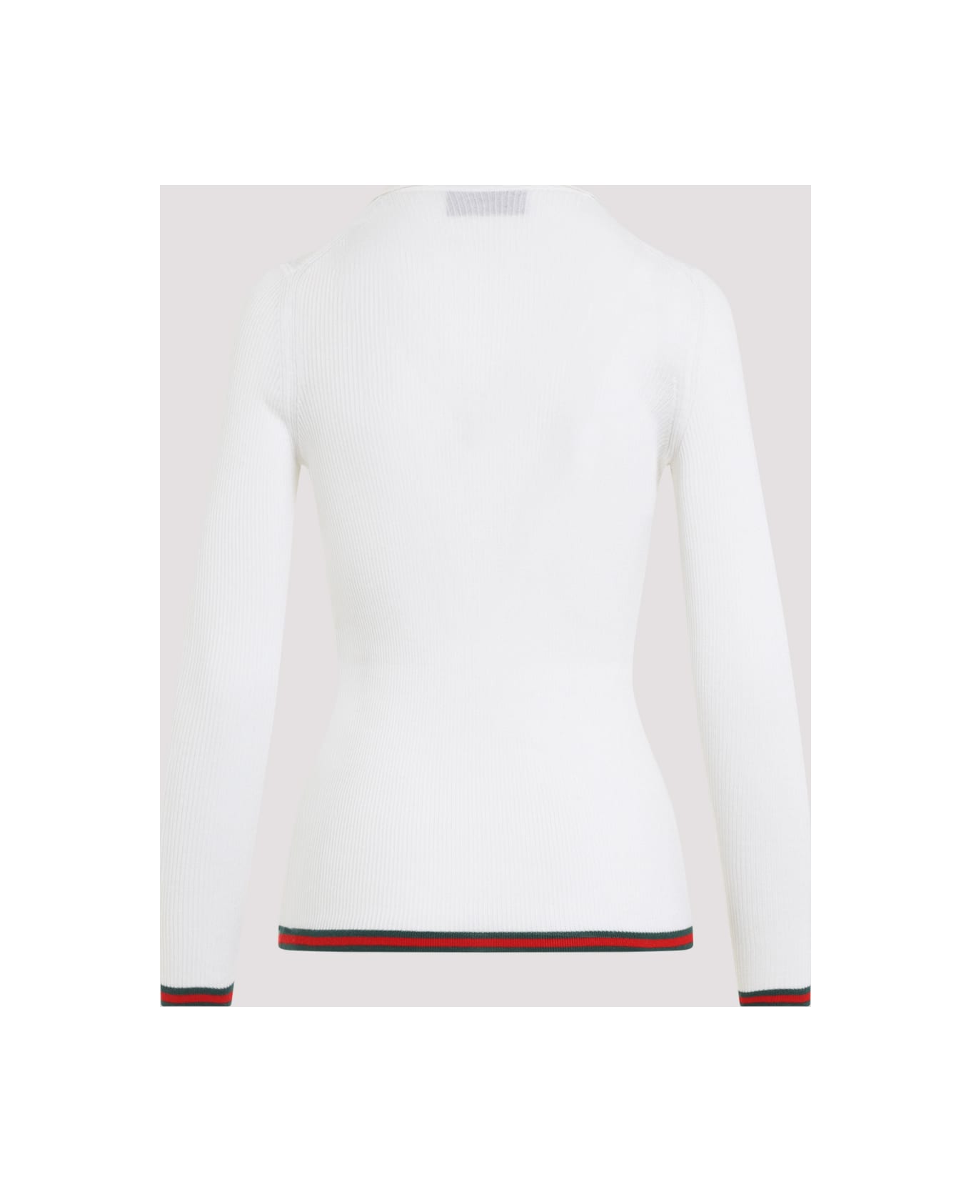 Gucci Cashmere And Silkk Web Polo - White