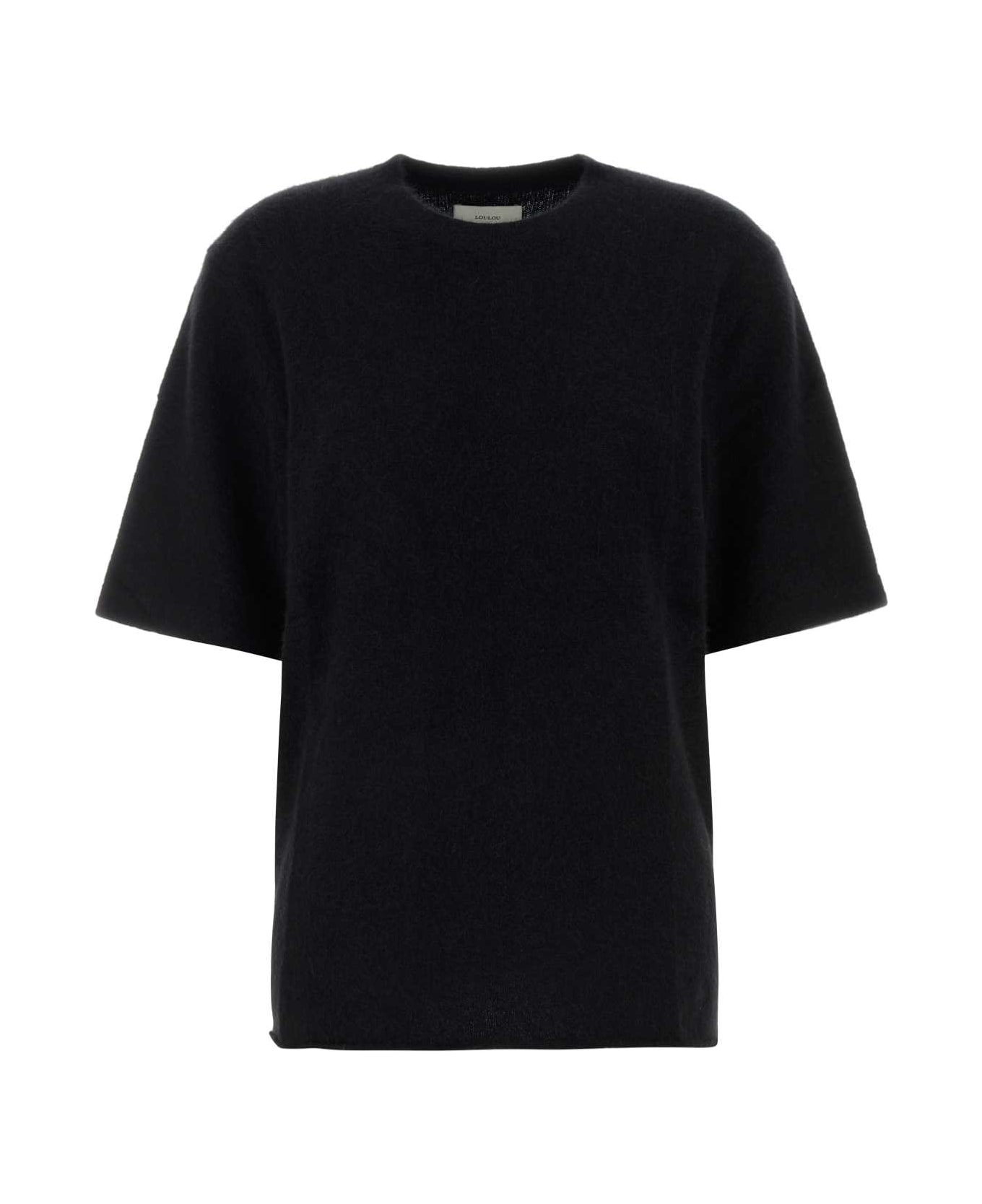 Loulou Studio Black Wool Blend Raven Sweater - BLACK