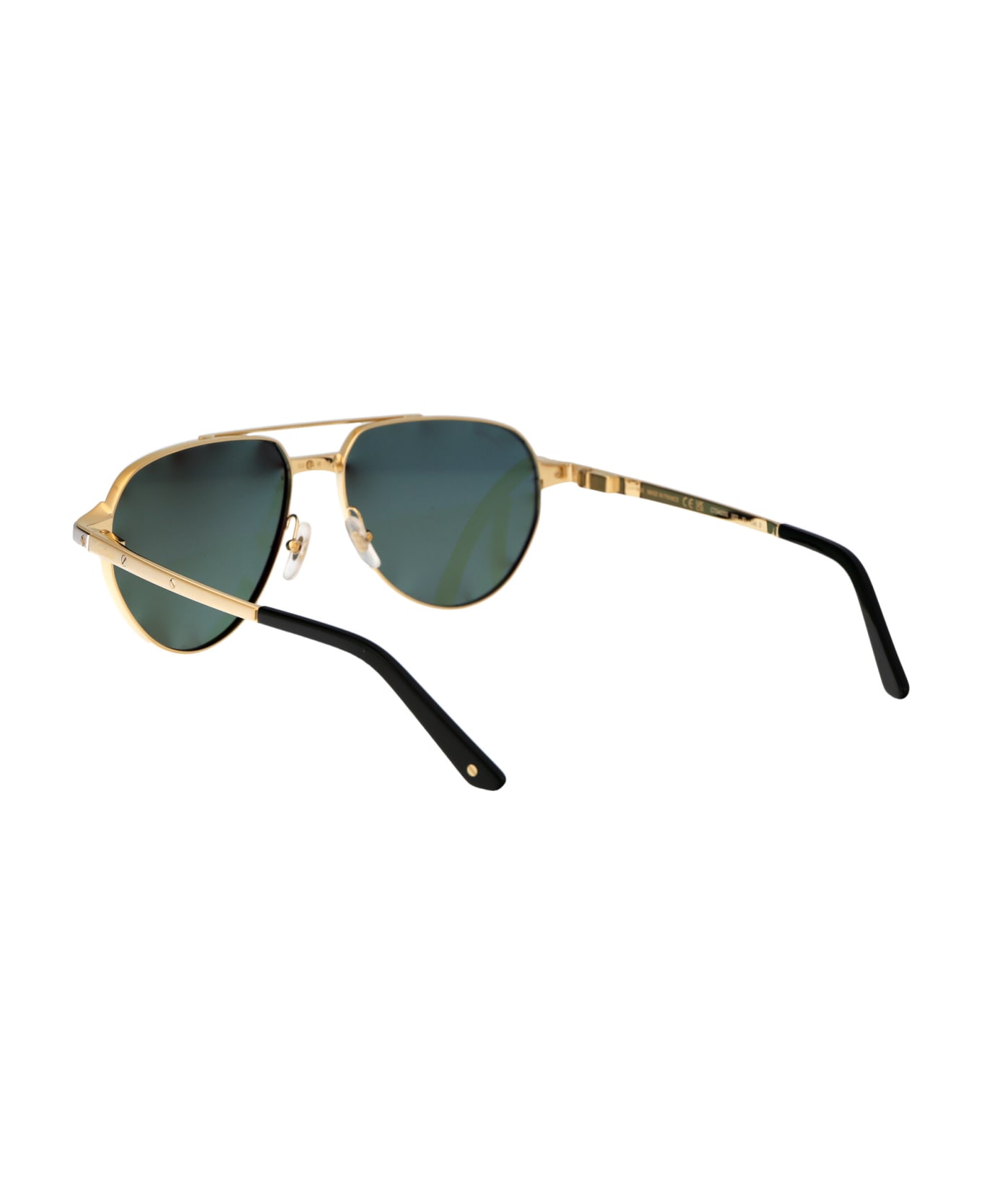 Cartier Eyewear Ct0425s Sunglasses - 002 GOLD GOLD GREEN サングラス